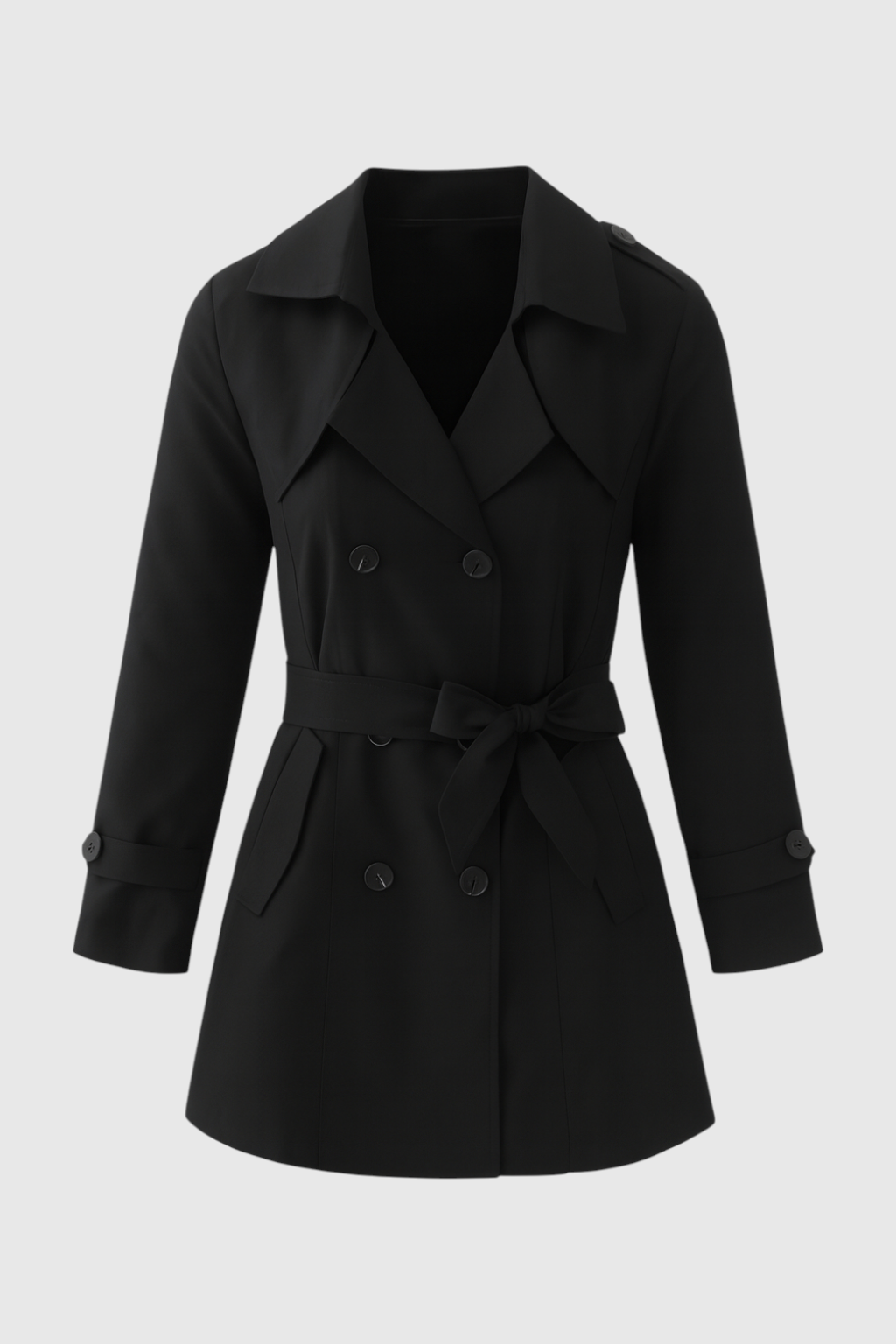 Trench Coat Lungo | Vita Beltata, Doppio Petto, Slim Fit