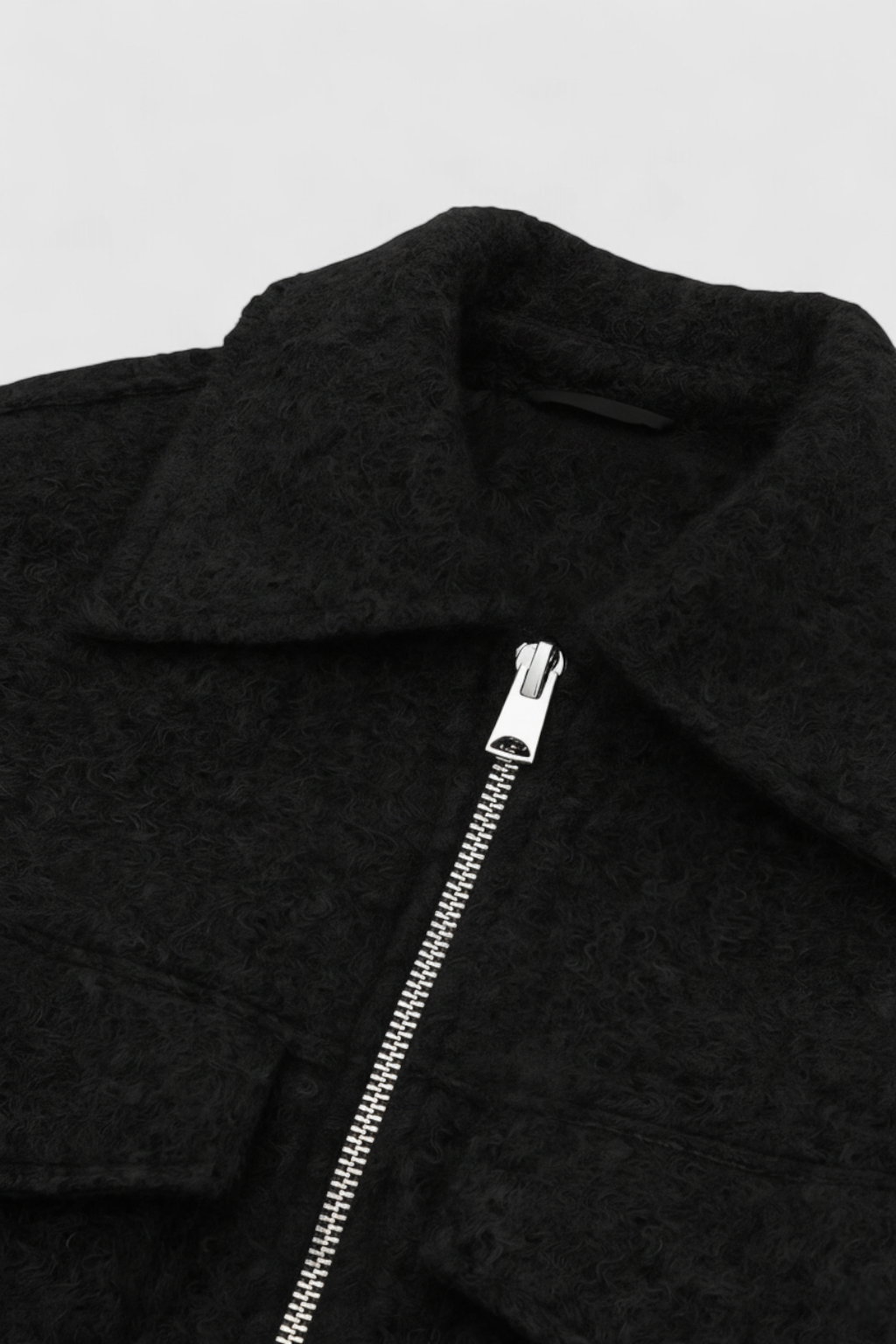Giacca Zip Tessurizzata | Collo Alto, Cropped Fit, Dettaglio Tasca