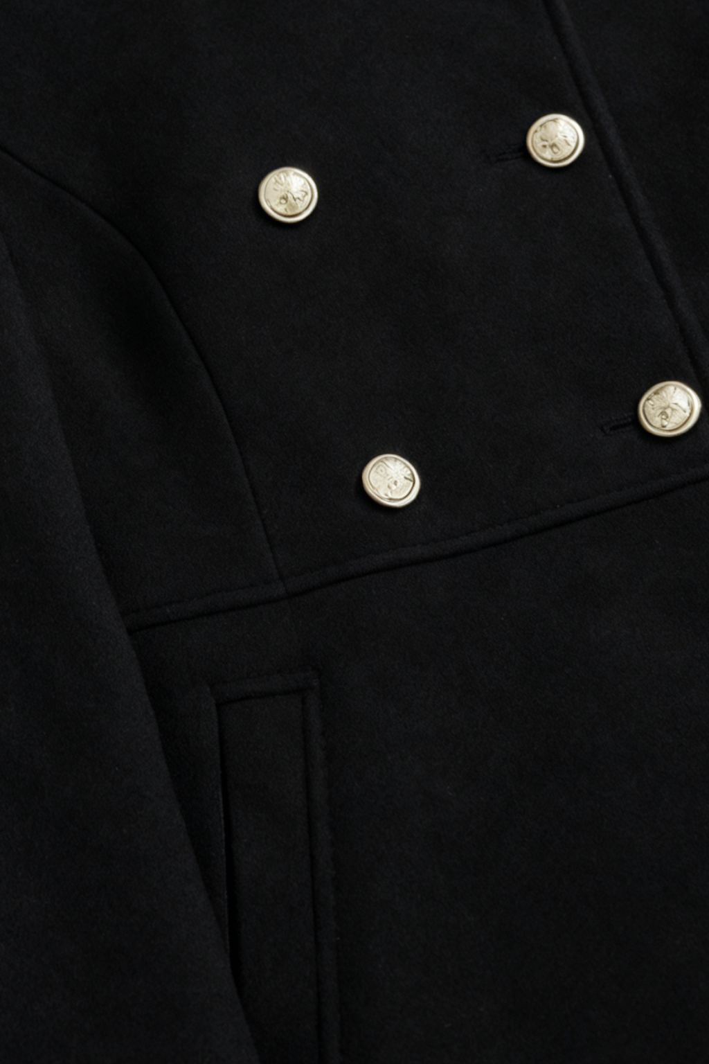 Cappotto Doppio Petto Collo Alto | Bottoni Metallici, Vita Pulita, Lungo