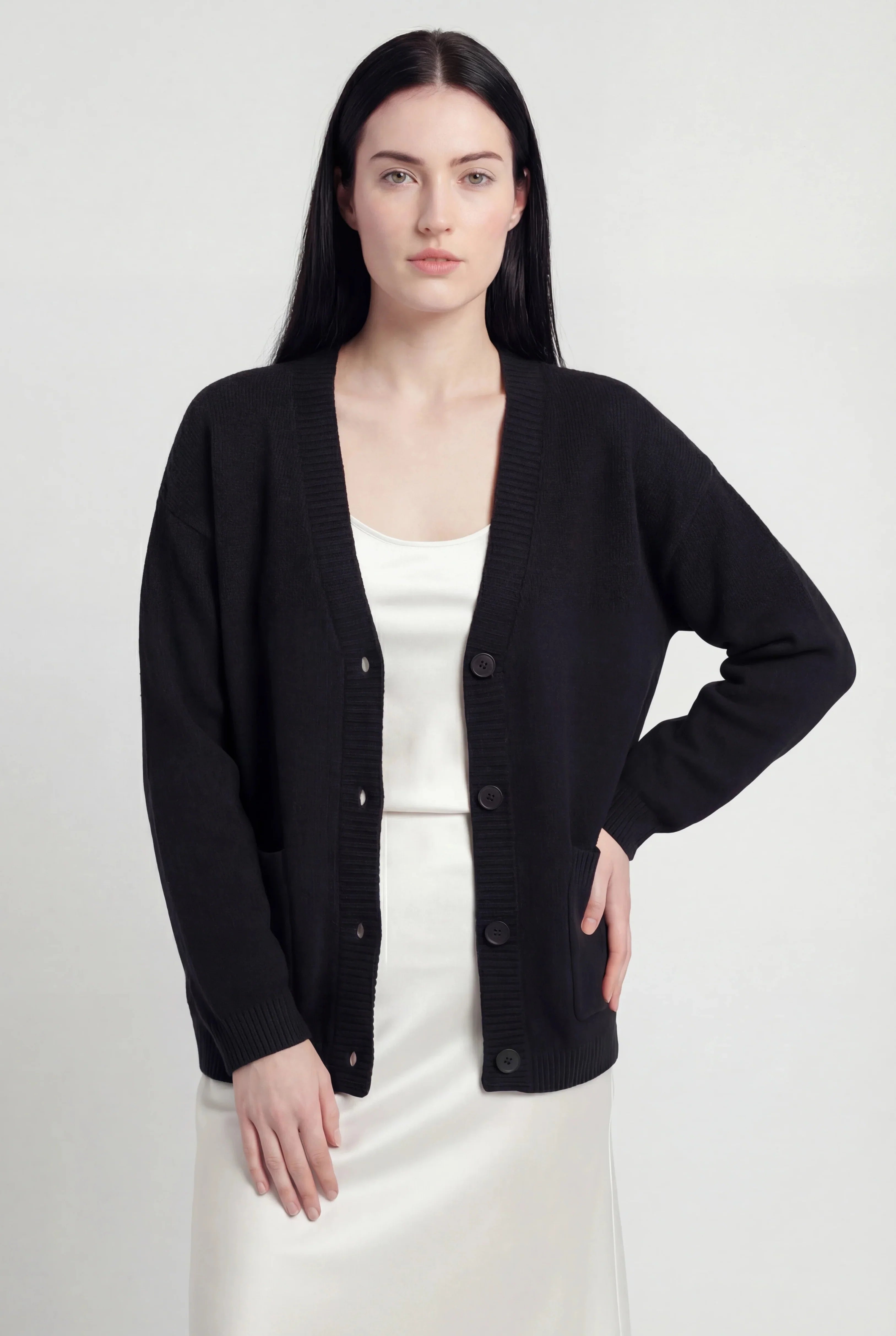 Cardigan V-Neck | Button Front Maniche Lunghe Fit Regular