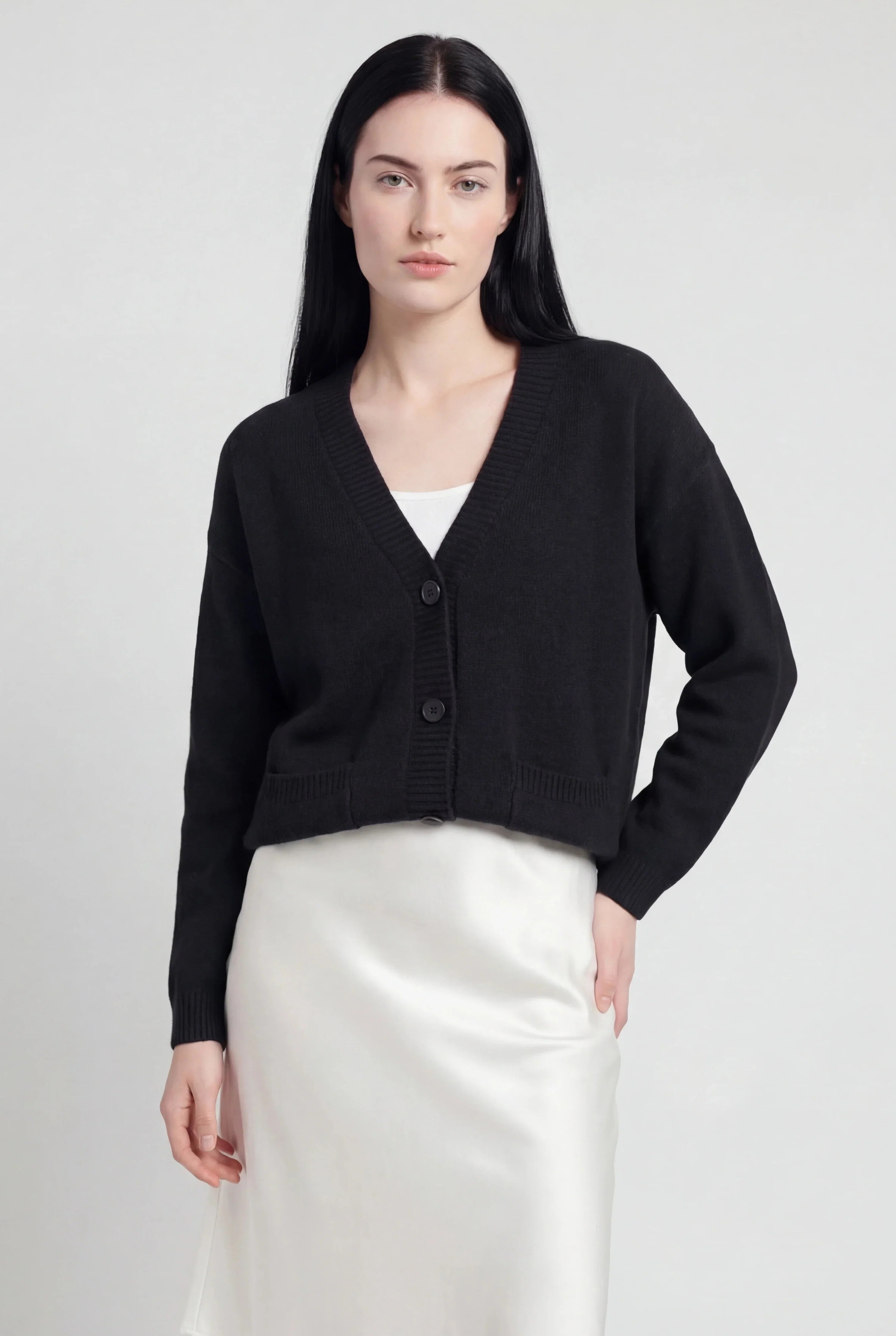 Cardigan V-Neck | Button Front Maniche Lunghe Fit Regular
