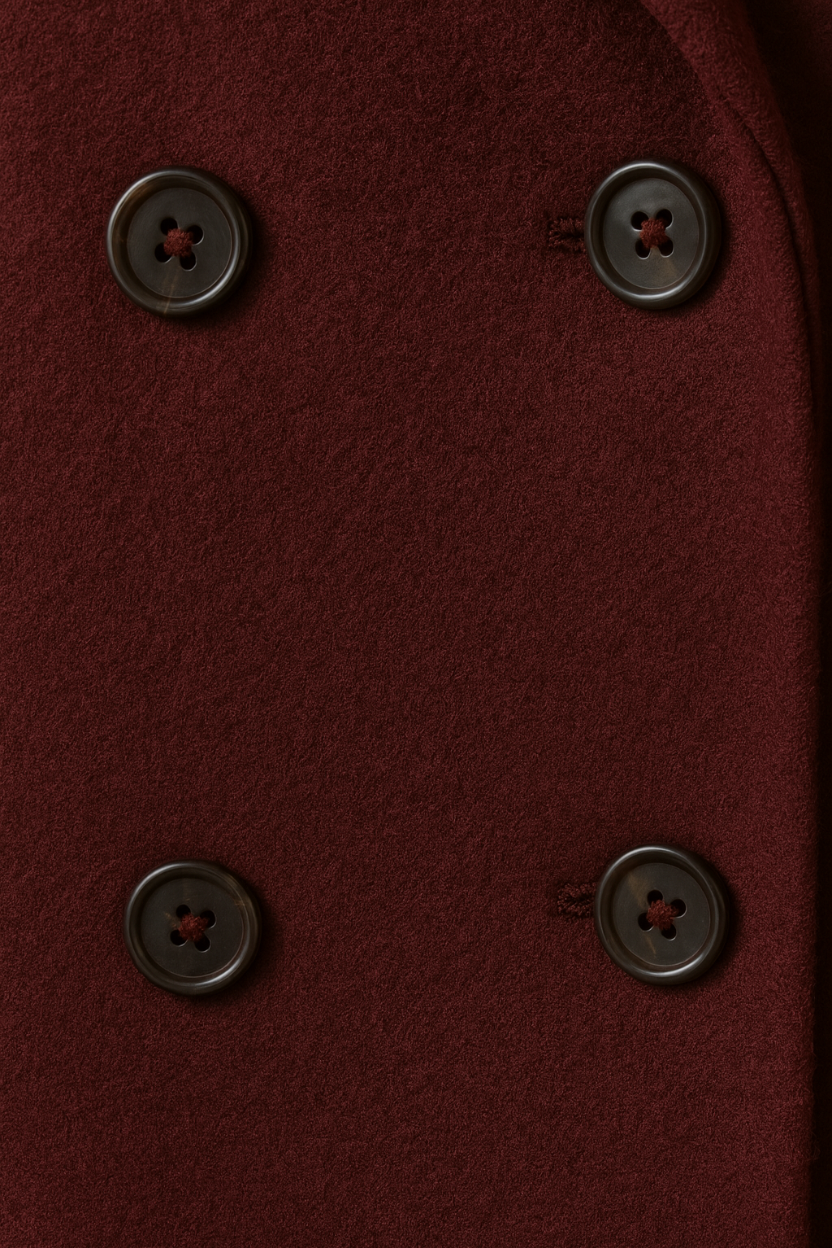 Cappotto Lungo Doppio Petto | Collo Ribassato | Maniche Tre Quarti