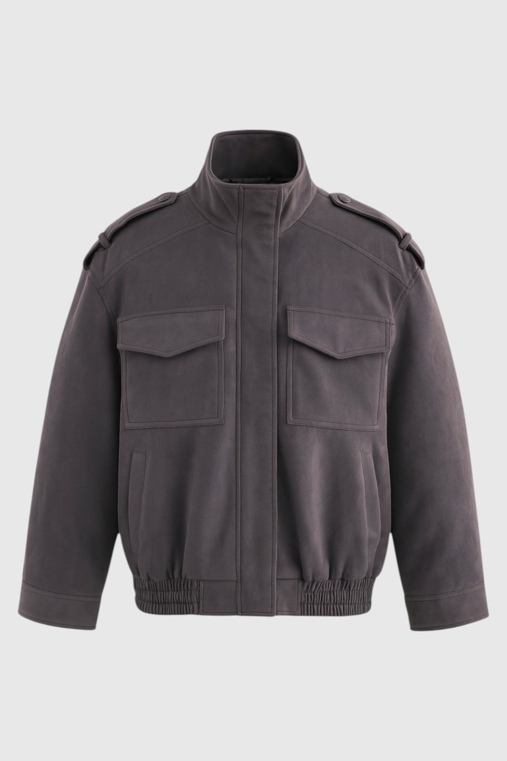 Giacca Bomber Utilitaria | Collo Alto | Zip Frontale | Tasche a Patta