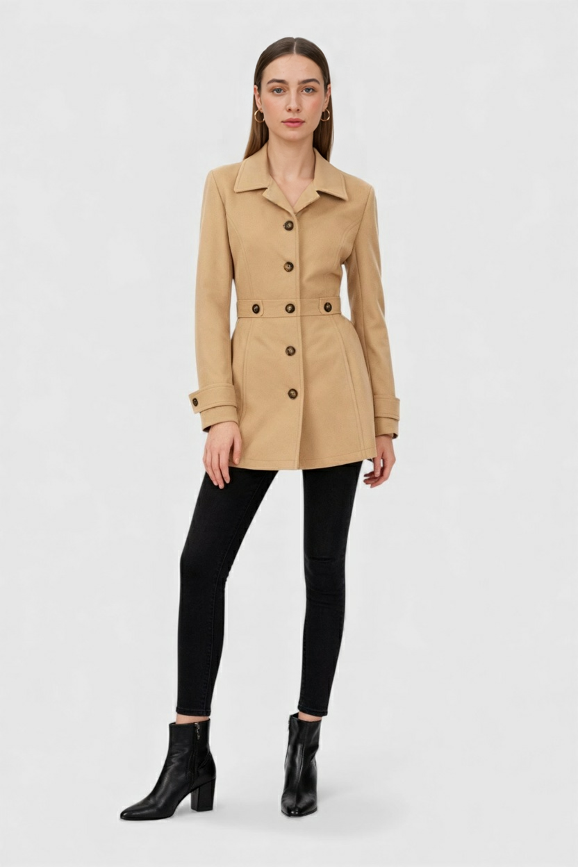 Cappotto Medio Unico | Vita Definita | Bottoni Frontali