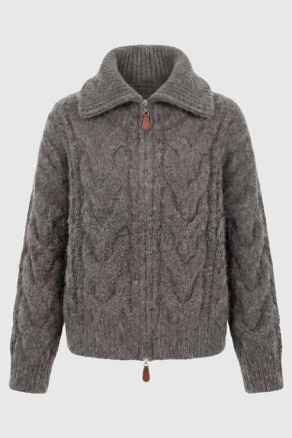 Cardigan Zip in Lana Extra-Pesante | Collo Ribassato | Fit Regolare