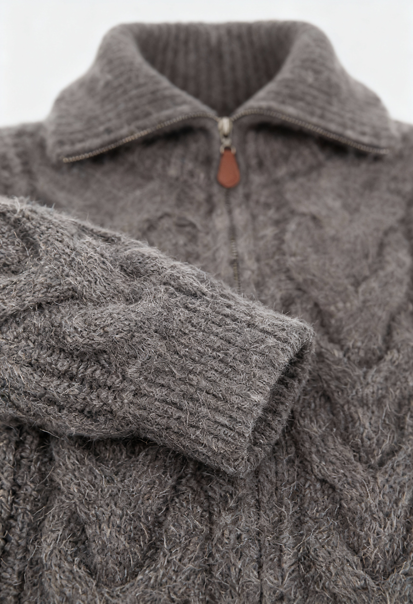 Cardigan Zip in Lana Extra-Pesante | Collo Ribassato | Fit Regolare