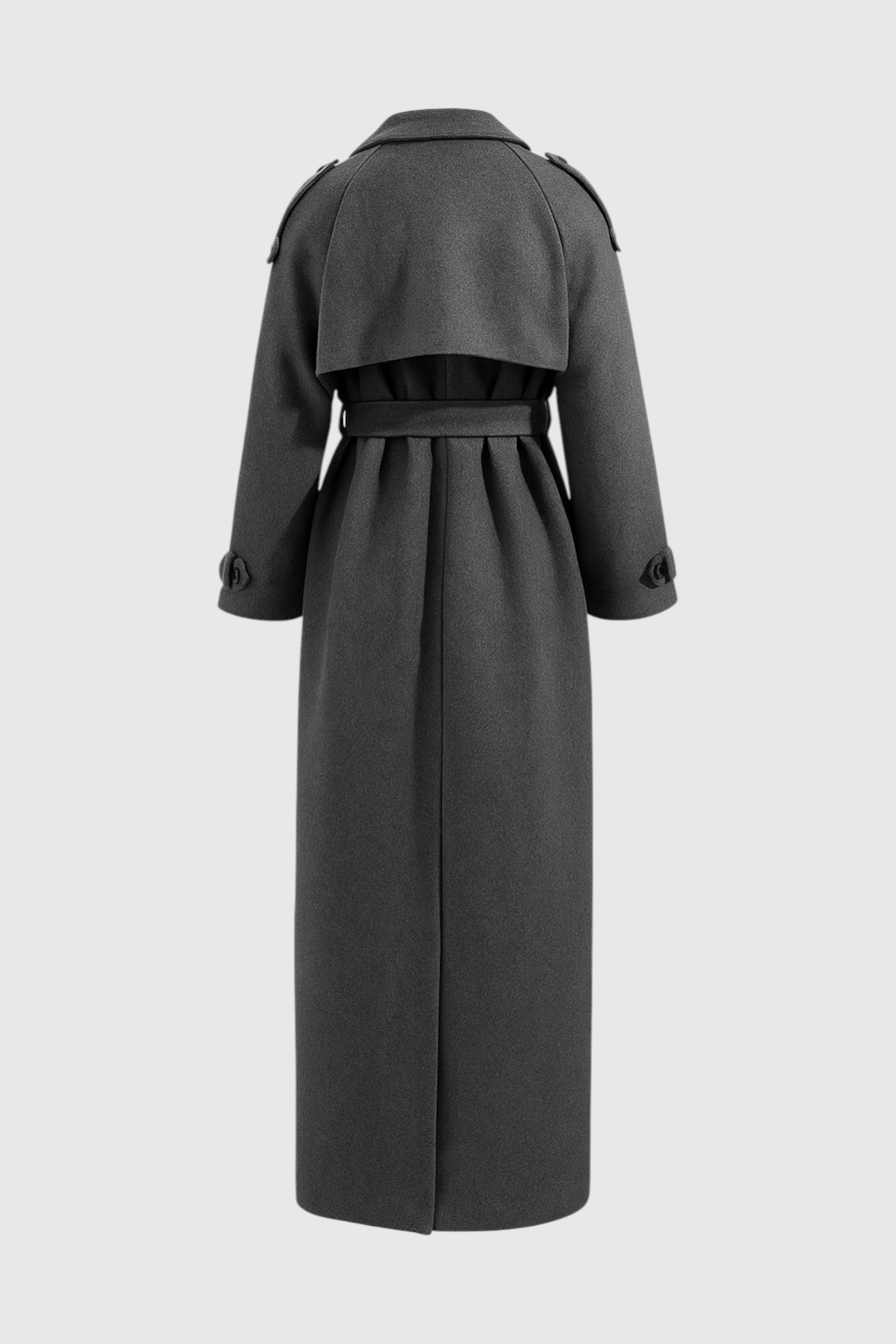 Cappotto Lungo Doppiopetto | Cintura in Vita | Vestibilità Comoda