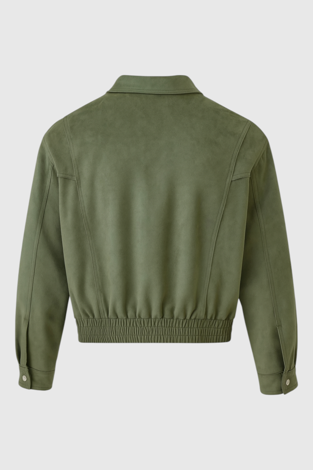 Giacca Bomber Effetto Suede | Zip Front, Vestibilità Relaxed, Orlo a Coste
