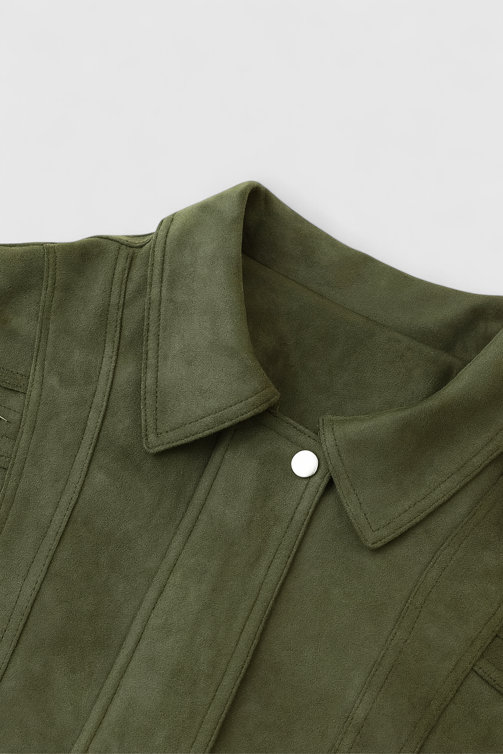 Giacca Bomber Effetto Suede | Zip Front, Vestibilità Relaxed, Orlo a Coste