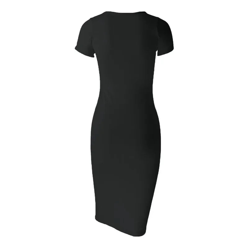 Abito Midi in Cotone | Slim Fit | Maniche Corte
