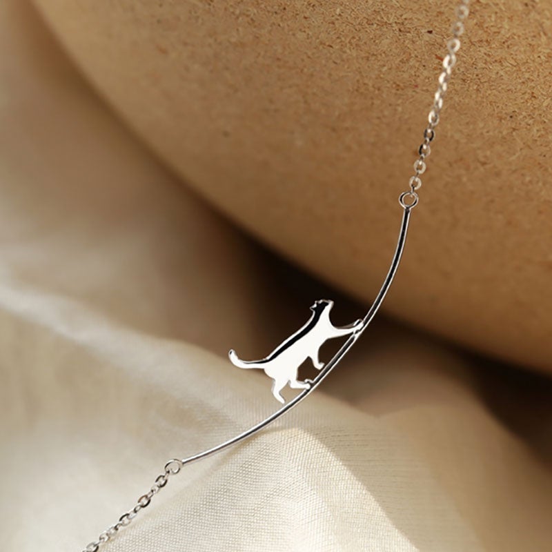 Collana Pendente Cat Curve Essenza | Finitura Argento