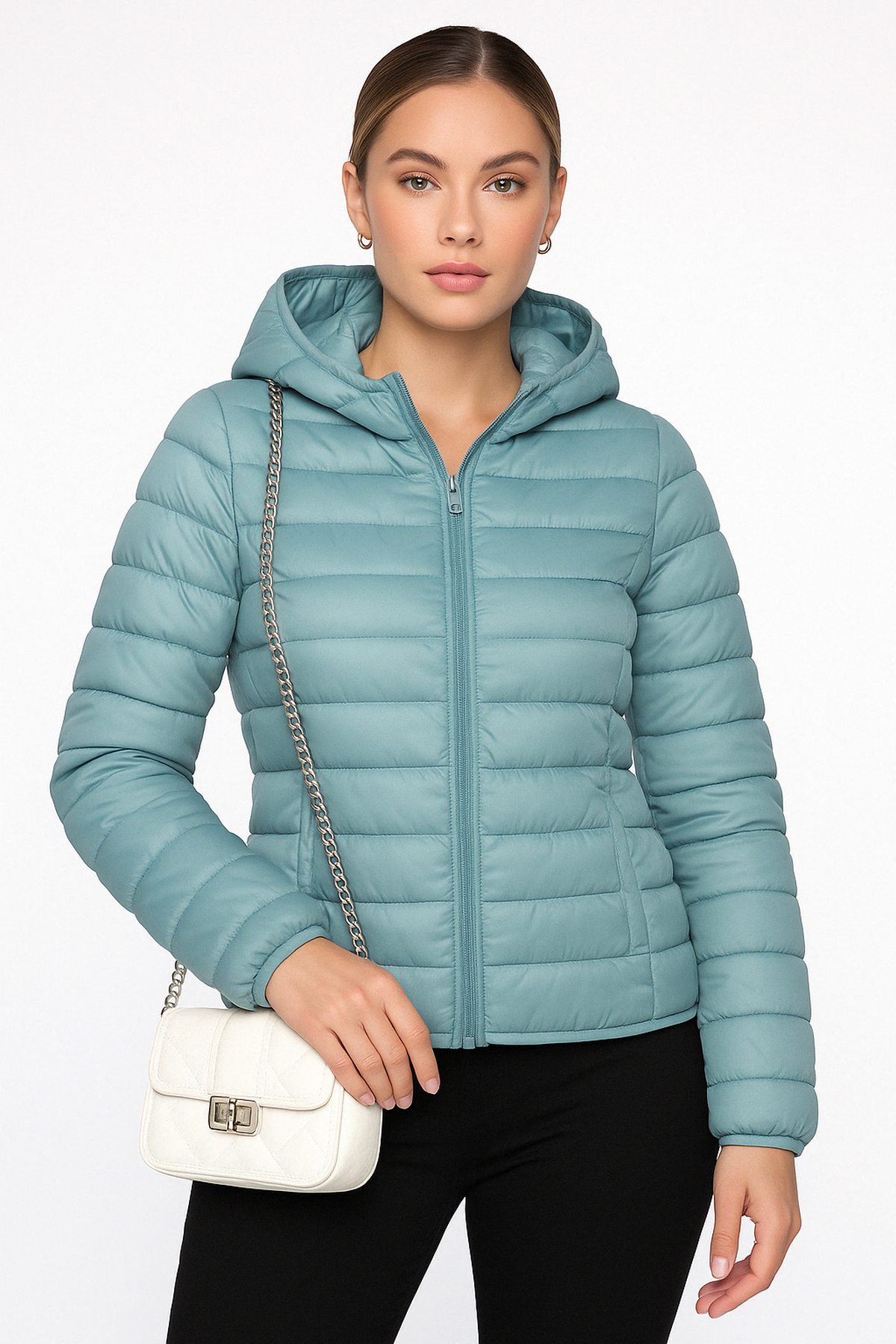 Giacca Puffer con Cappuccio | Leggera in Piuma | Vestibilità Regolare