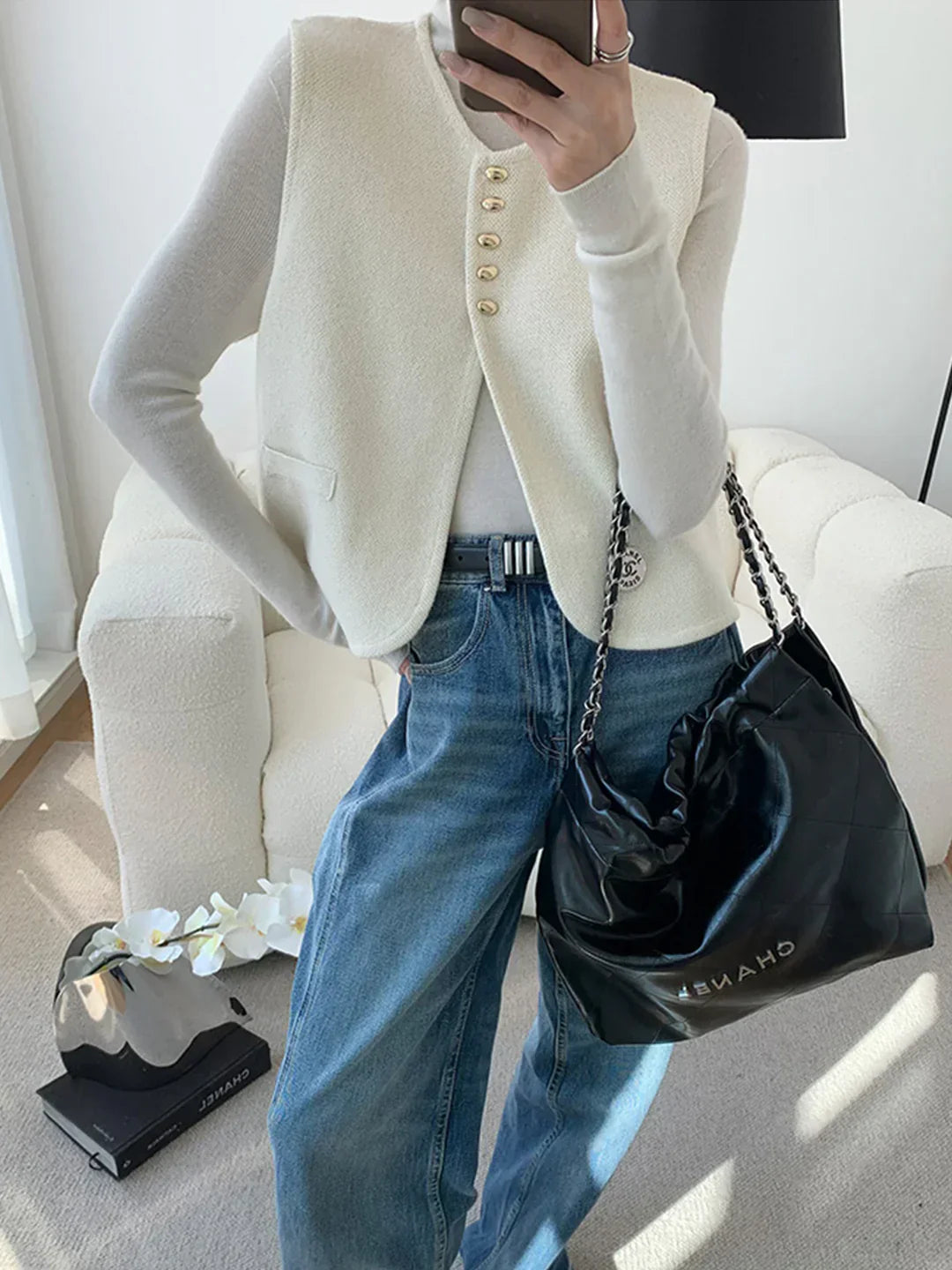 Gilet Maestria in Maglia | Dettaglio Bottoni Oro | Vestibilità Regular