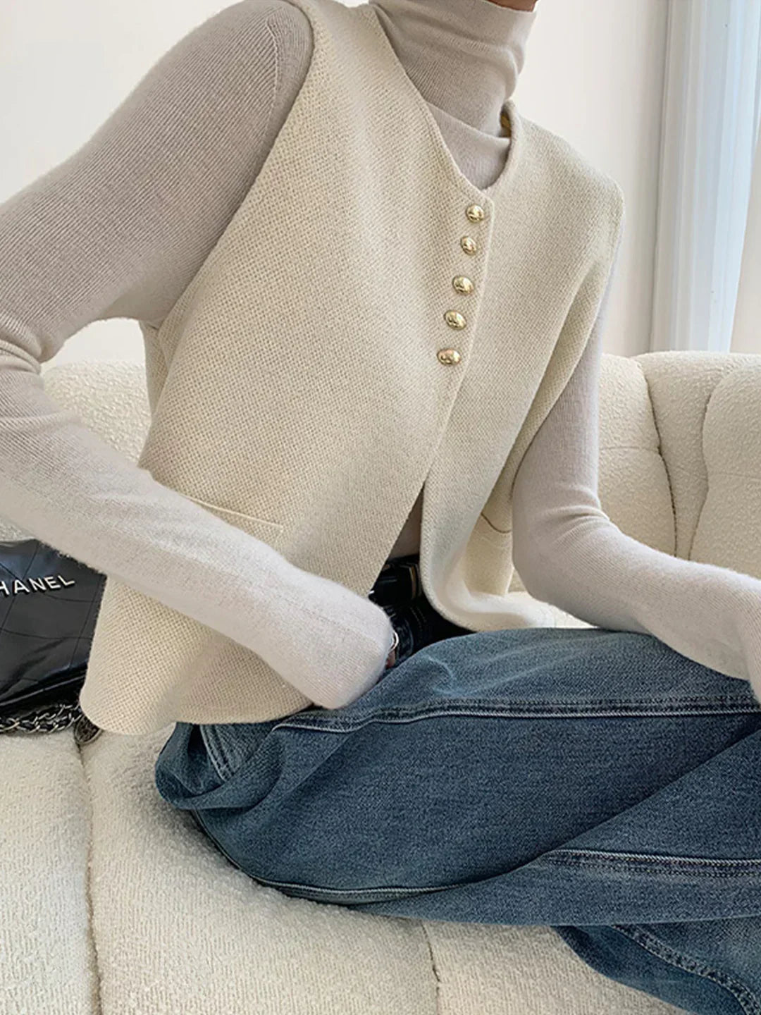 Gilet Maestria in Maglia | Dettaglio Bottoni Oro | Vestibilità Regular