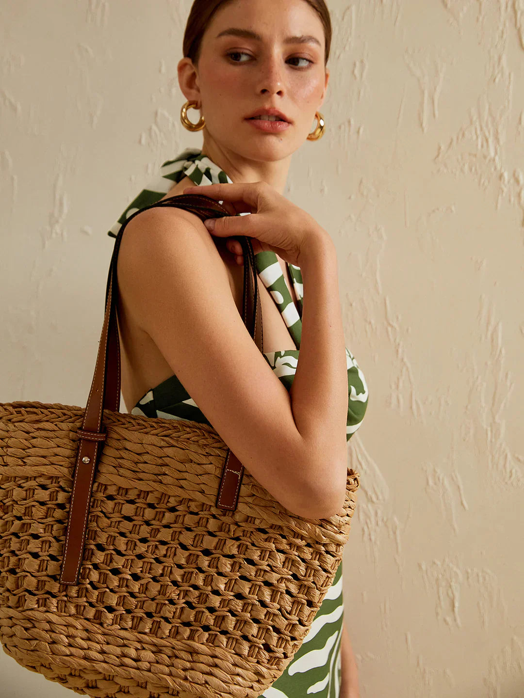 Borsa Tote Altrove in Vimini | Silhouette a Cestino