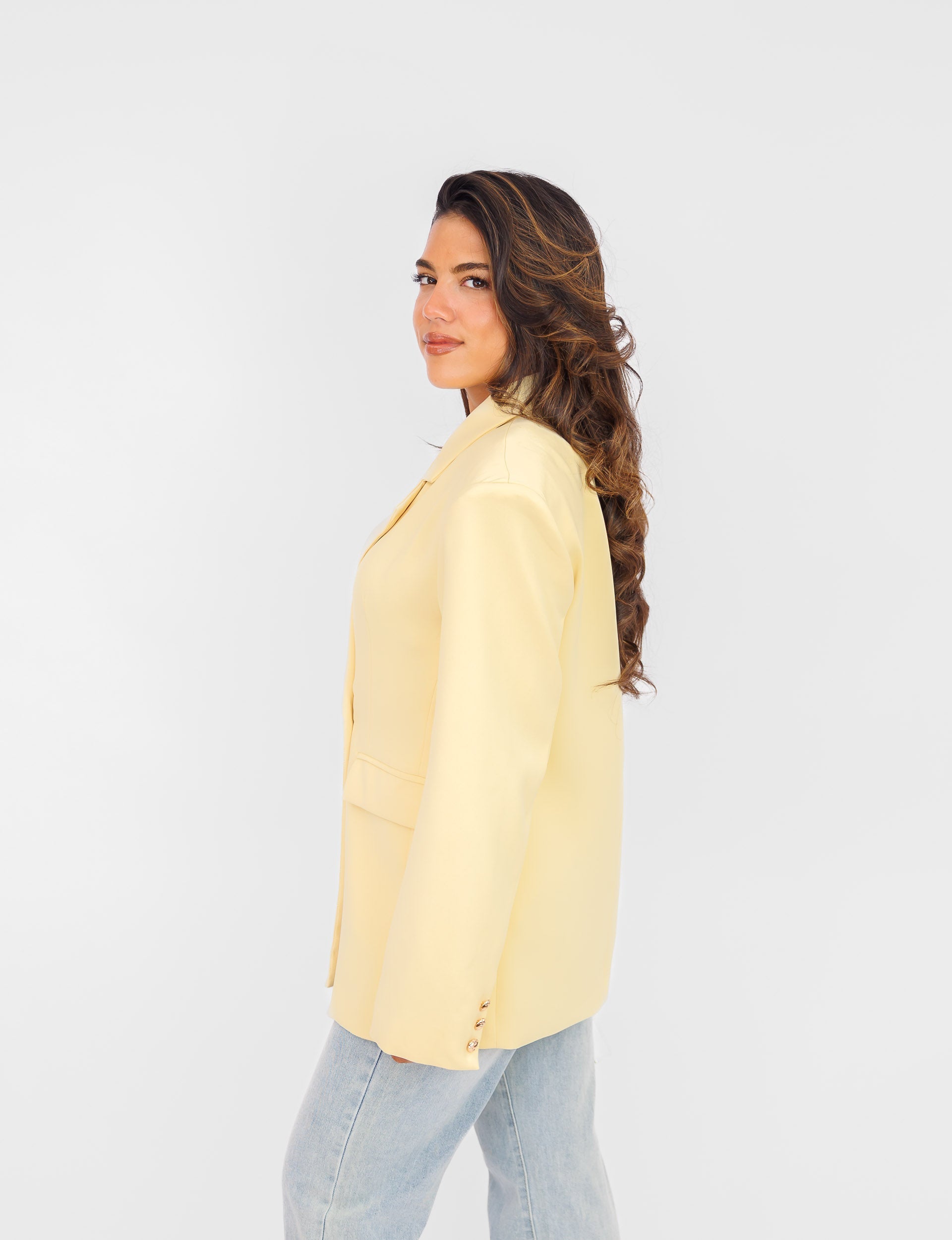 Blazer Lungo Strutturato | Giallo Limone | Taglio Moderno