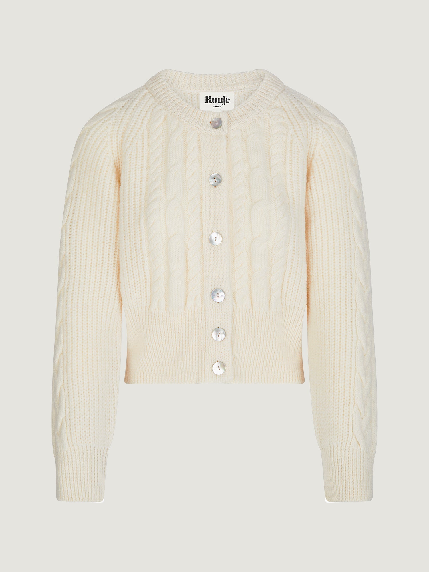 Cardigan in Maglia a Cavo | Con Bottoni Frontali