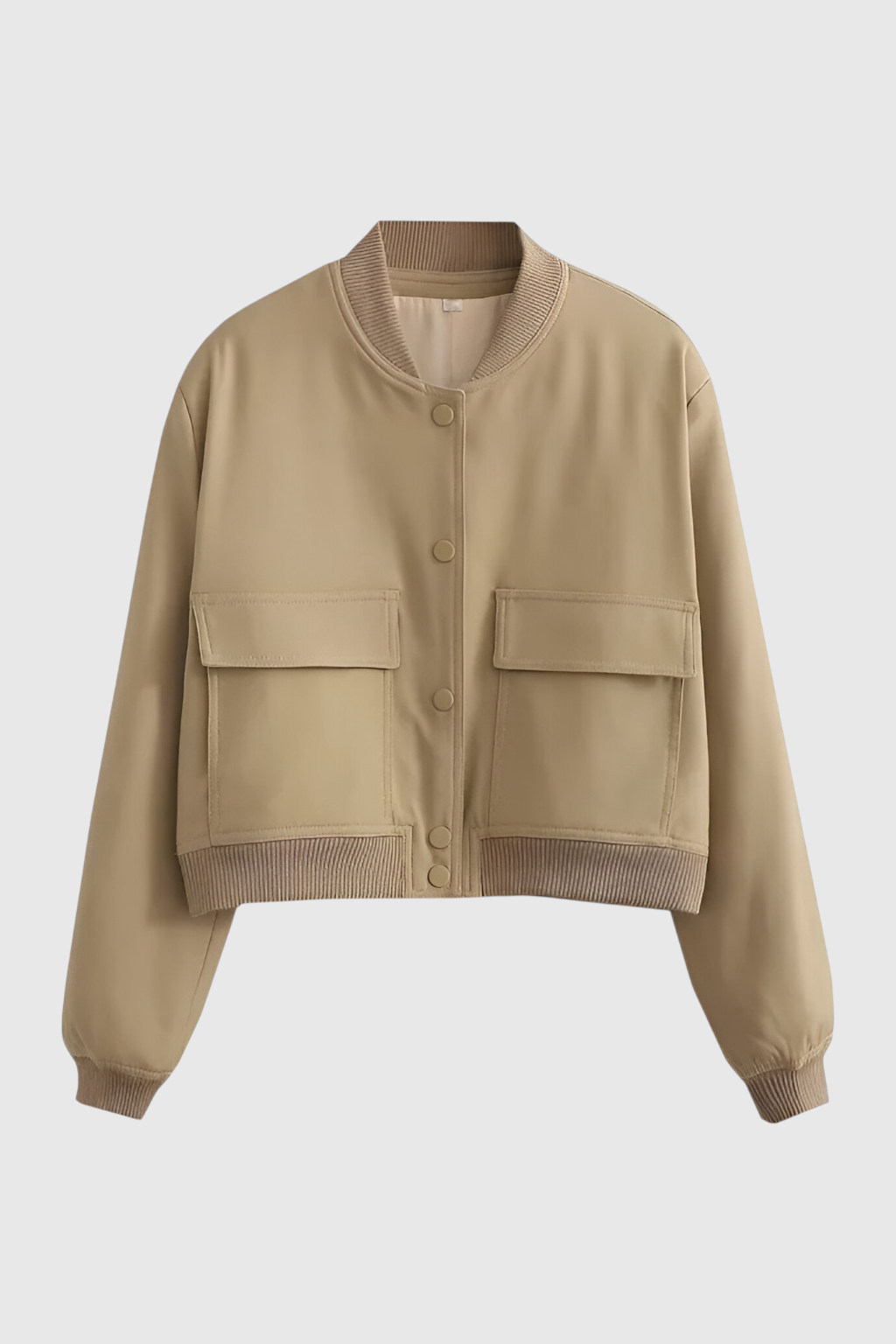 Giacca Bomber Essenza | Collo Ribbed, Bottoni, Fit Relaxed