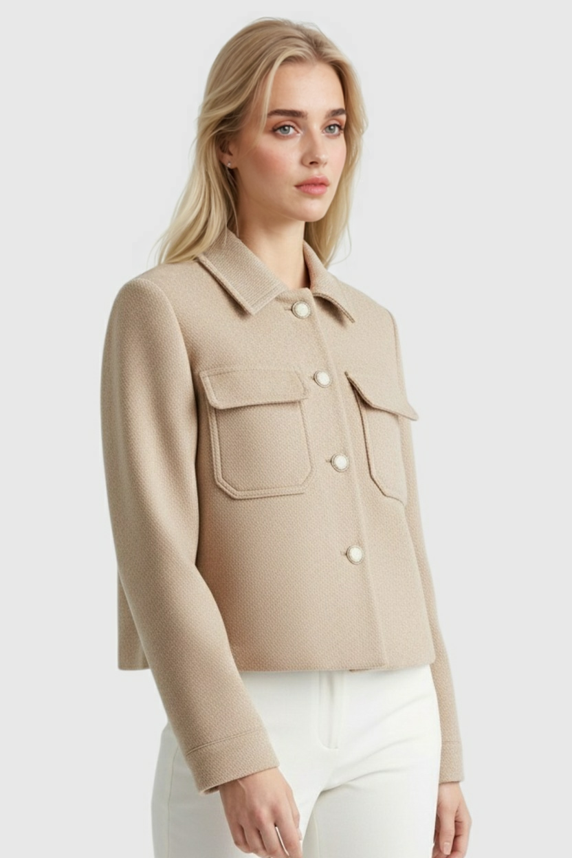 Giacca Cropped Essenza | Collo a Revers Fit Strutturato Autunno
