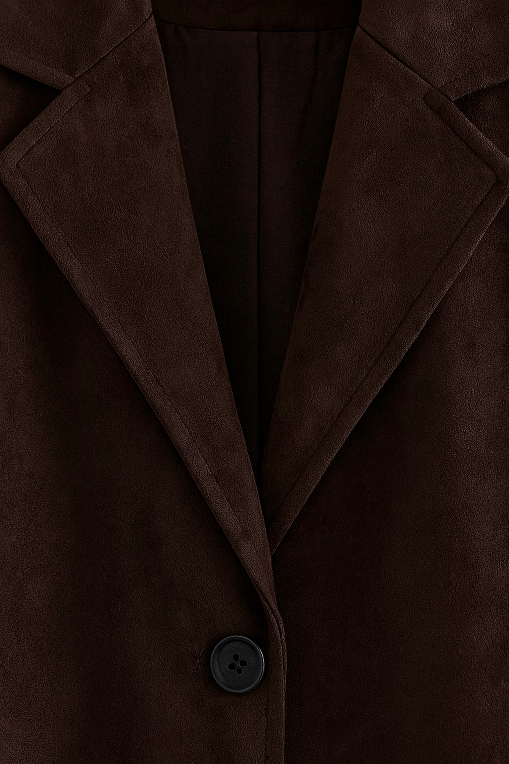 Cappotto Lungo Suedette | Sottoposto a Bottoni, Collo a Revers, Taglio Comodo