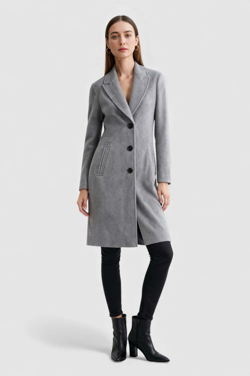 Cappotto Lungo | Collo a Revers, Due Bottoni, Linea Pulita