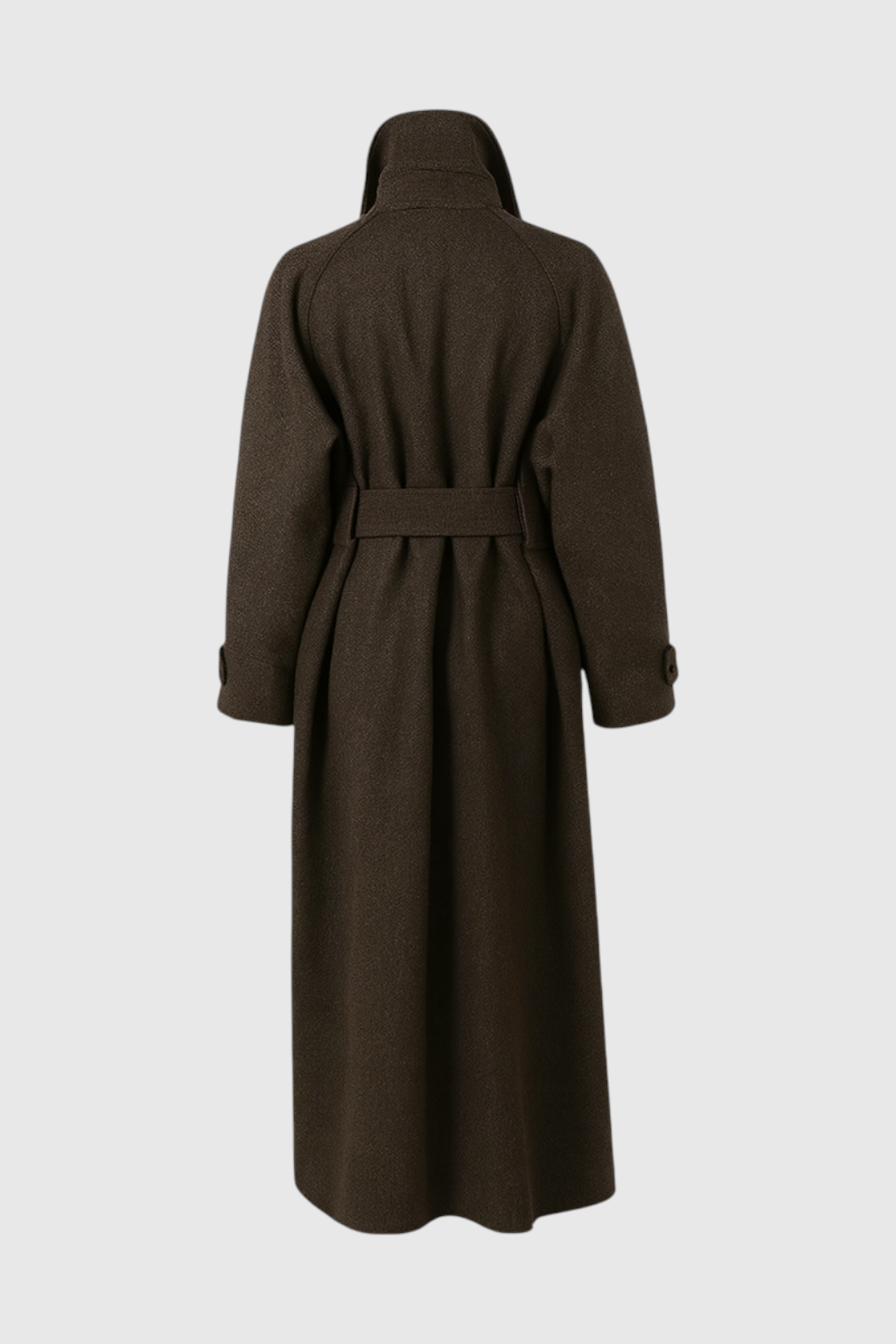 Cappotto Lungo Effetto Lana | Bottoni Singoli, Linea Pulita