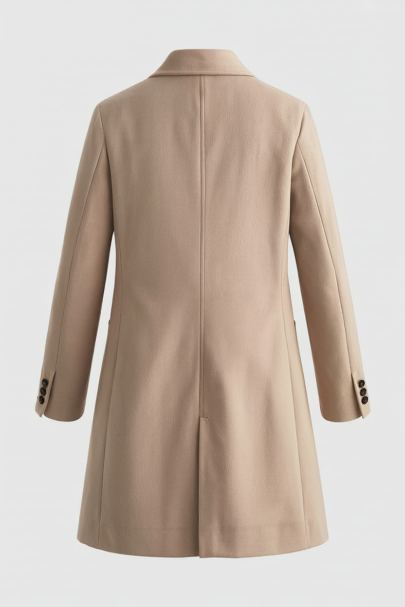 Cappotto Lungo | Collo a Revers, Chiusura a Due Bottoni, Slim Fit
