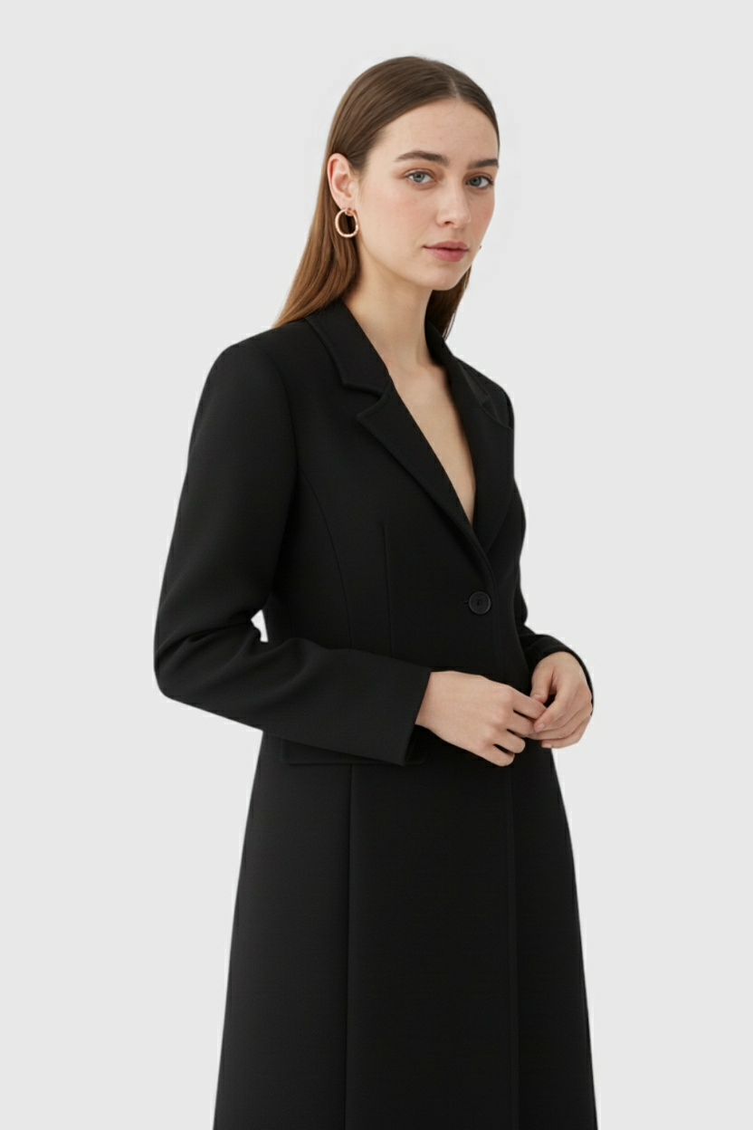 Cappotto Lungo | Slim Fit, Collo a Revers, Linea Pulita