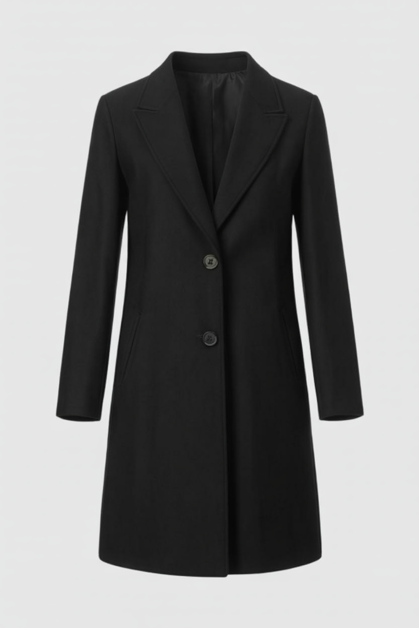 Cappotto Lungo | Collo a Revers, Chiusura a Due Bottoni, Linea Pulita