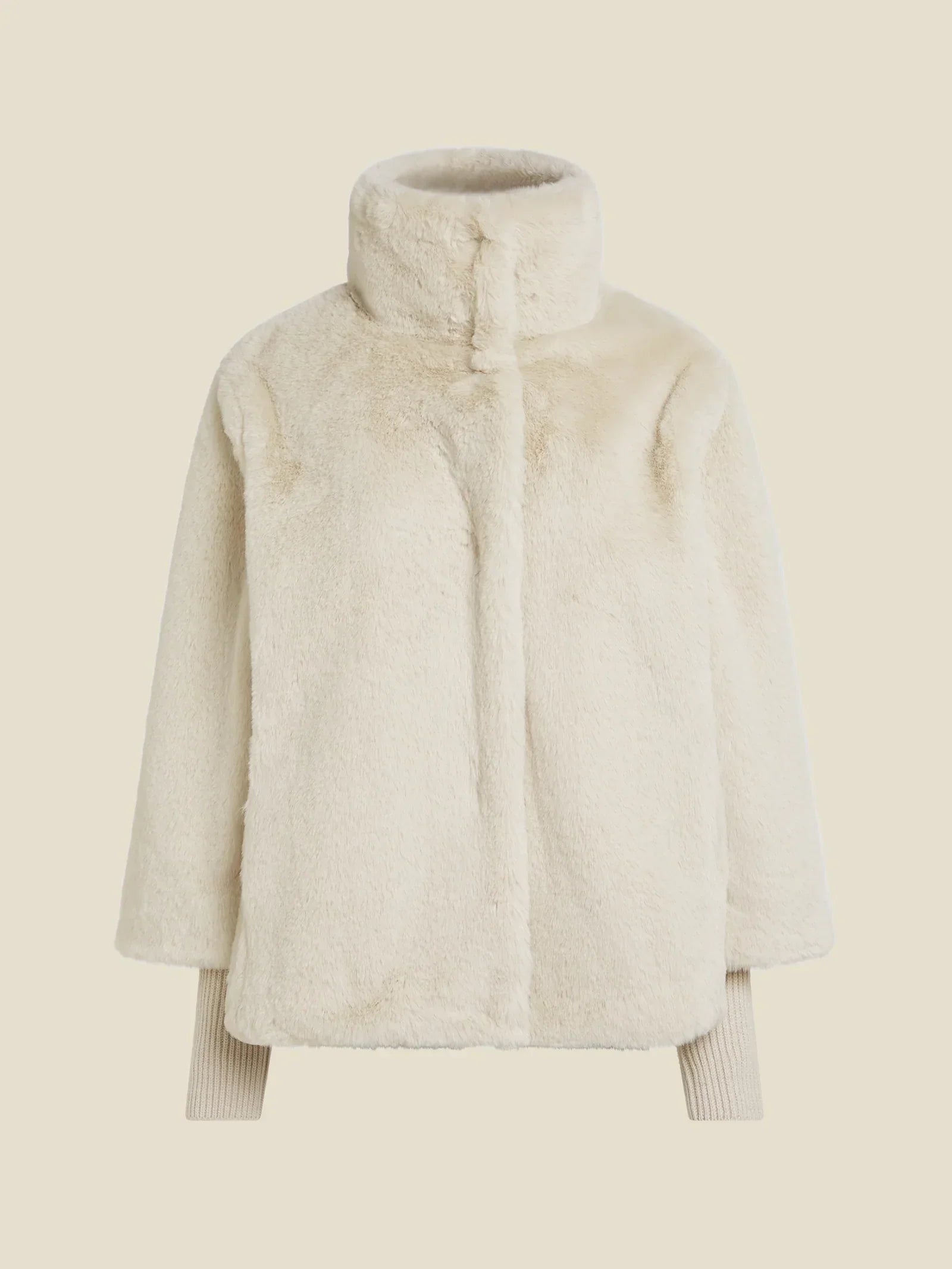 Cappotto Faux Fur | Collo Alto | Tessuto Morbido