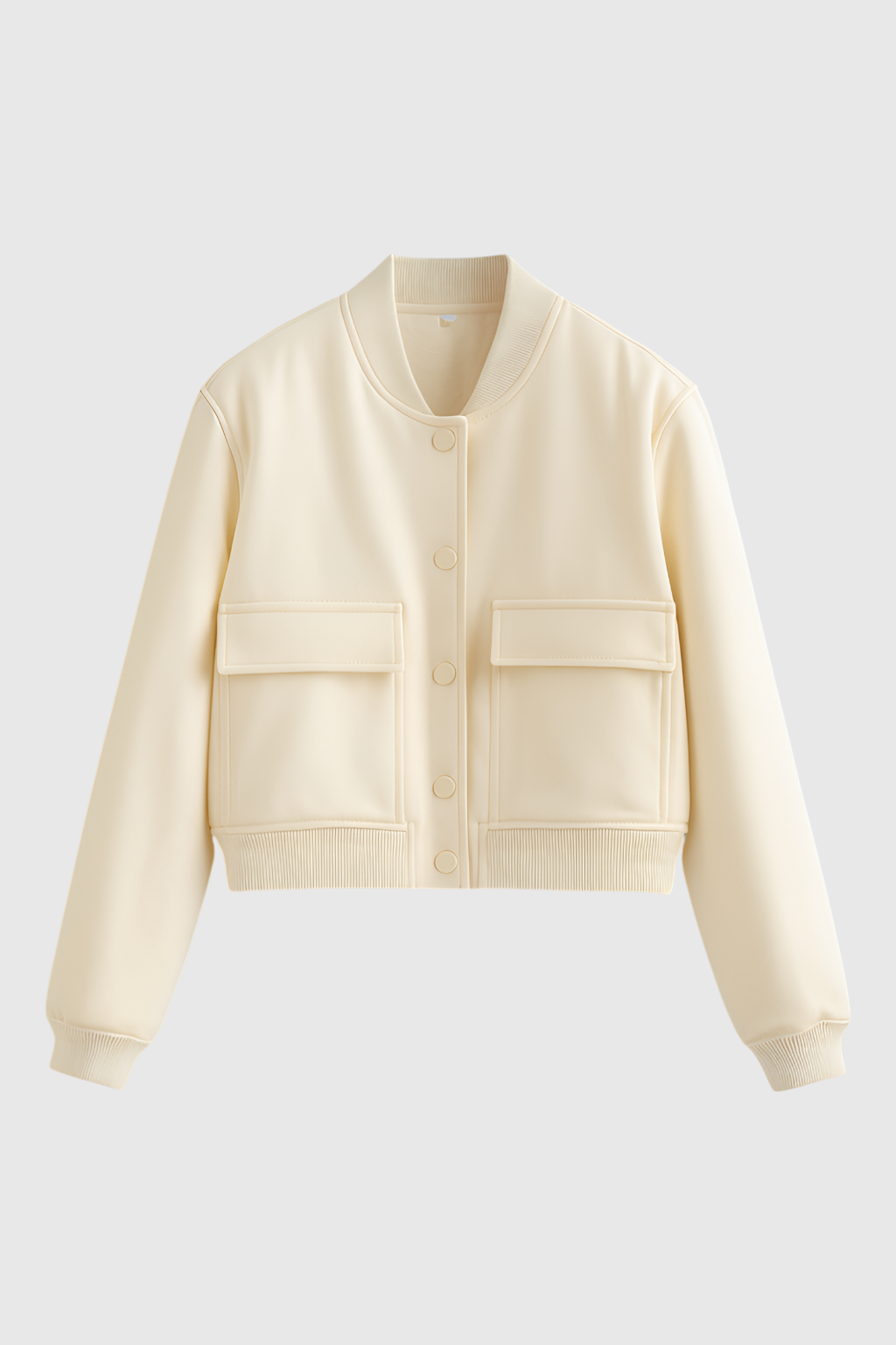 Bomber Jacket Essenza | Collo O Ribbed Button Front Relaxed