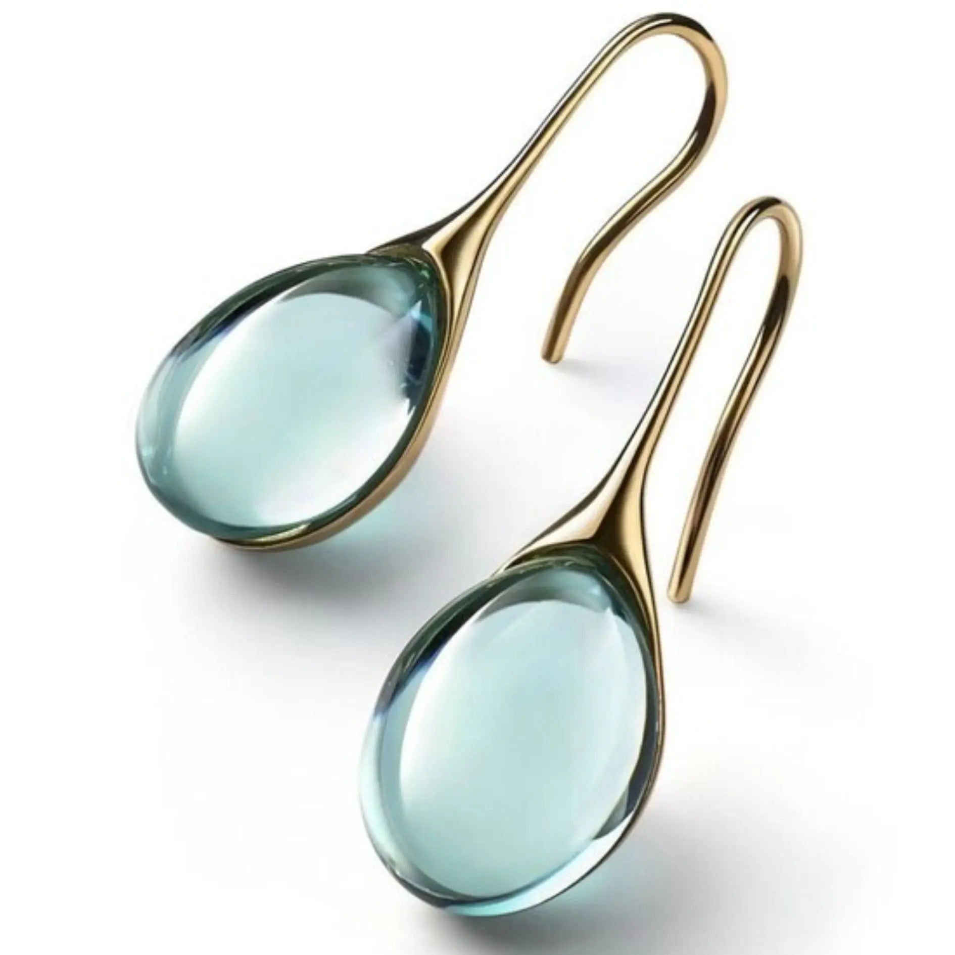 Orecchini teardrop cristallo luminosa design occhio di gatto oro