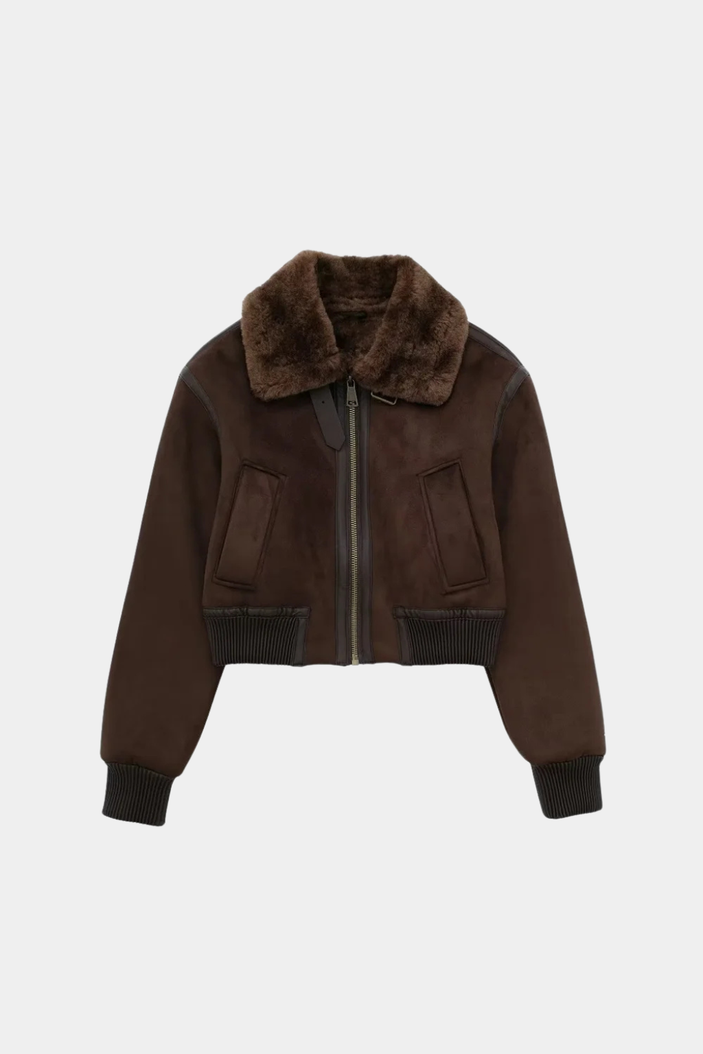 Giacca Aviatore Faux Shearling | Cropped Fit | Collo Ribassato