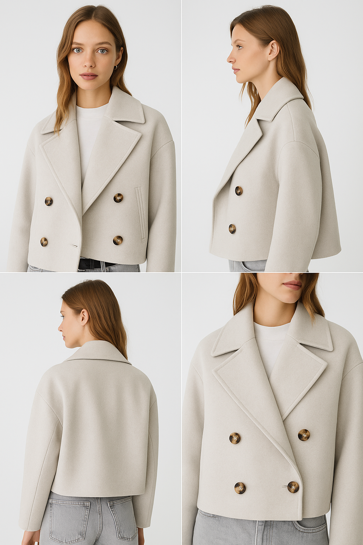 Cappotto Corto Misto Lana | Doppio Petto | Vestibilità Oversized