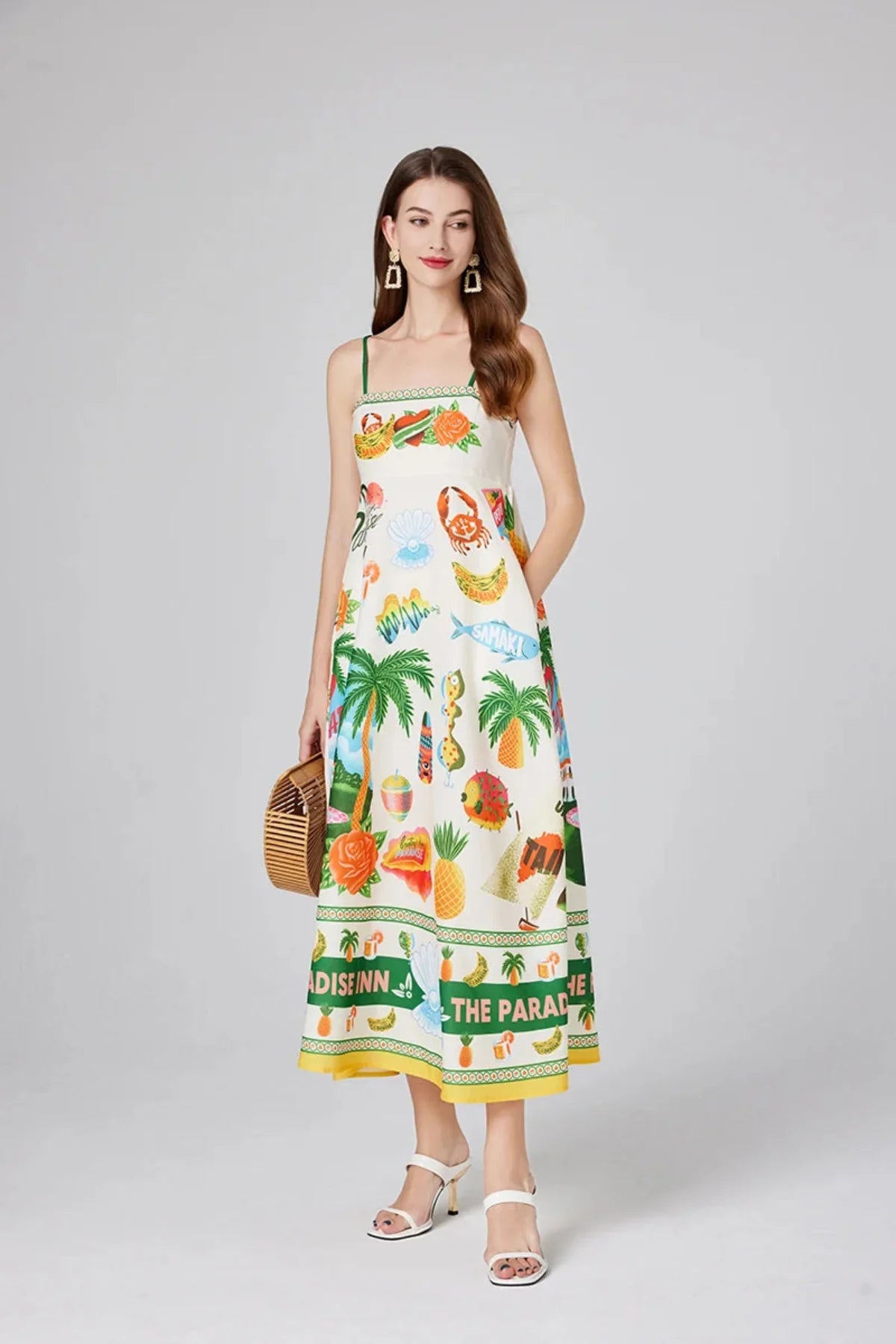 Abito Maxi Cami Altrove Paradise Print | Vestibilità Relaxed | Estate