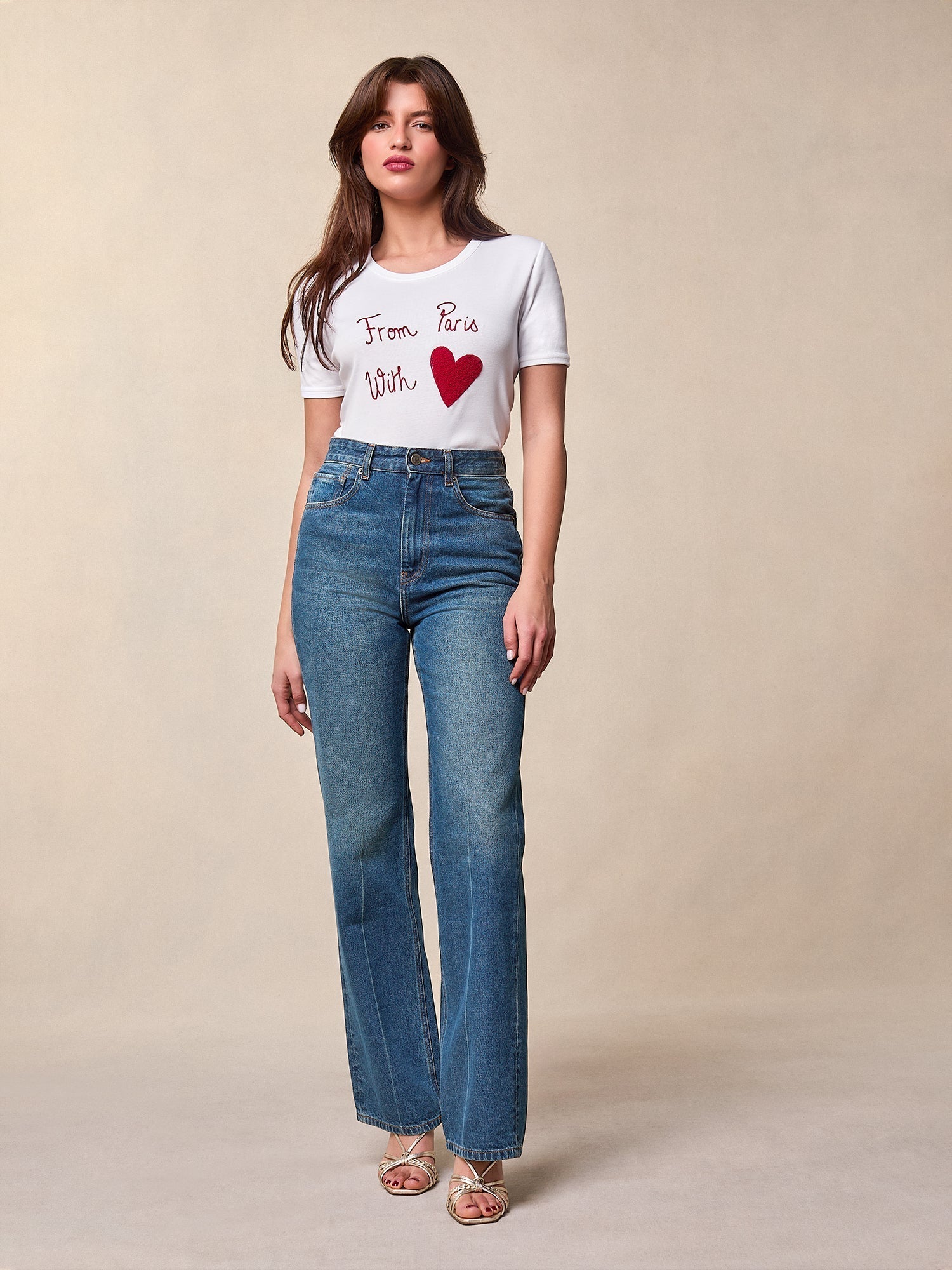T-Shirt in Cotone Ricamata | Da Parigi Con Cuore
