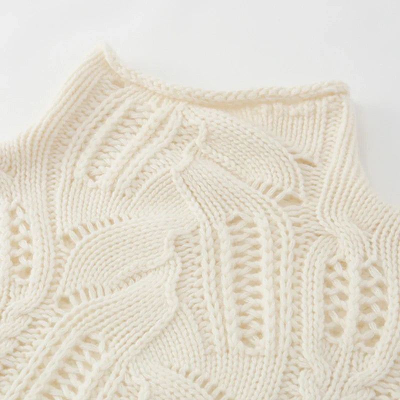 Maglione Collo Alto in Lana e Cachemire | Maglia Aperta | Vestibilità Larga