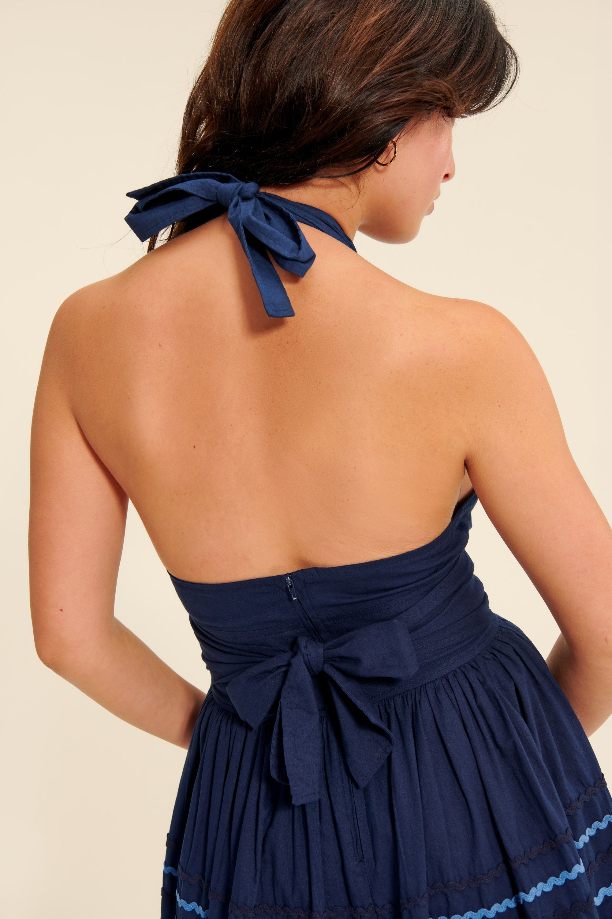 Abito Mini a Scollo alla Collana | Gonna Svasata | Misto Cotone