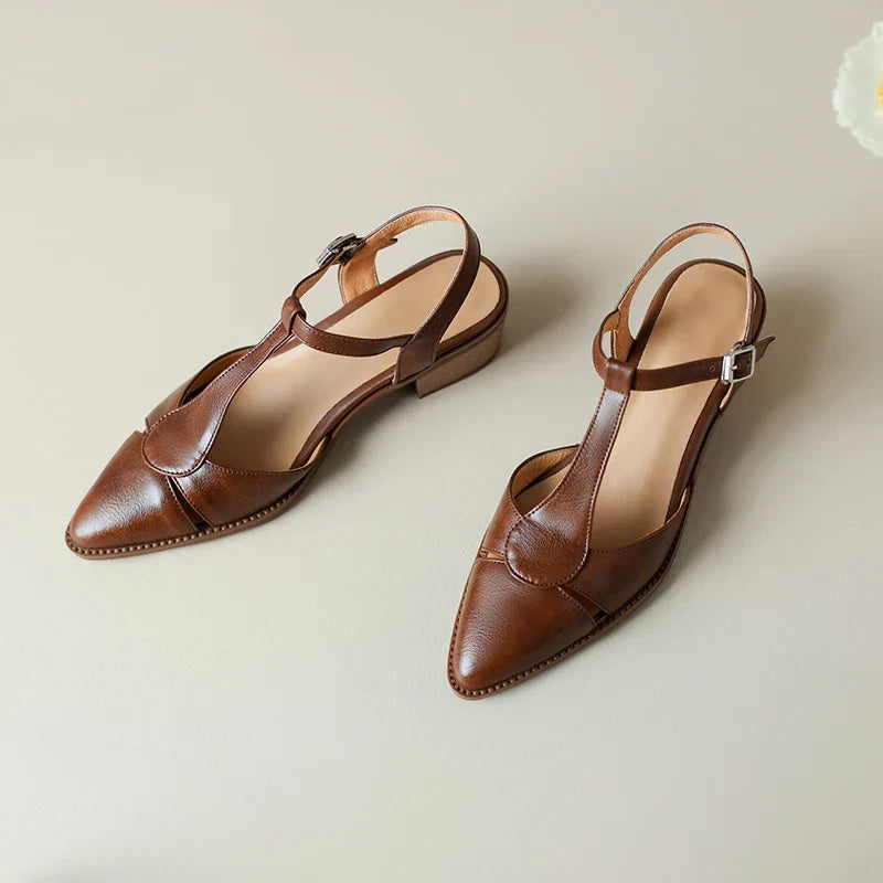 Tacchi Slingback in Pelle Serana | Punta a Punta | Fibbia