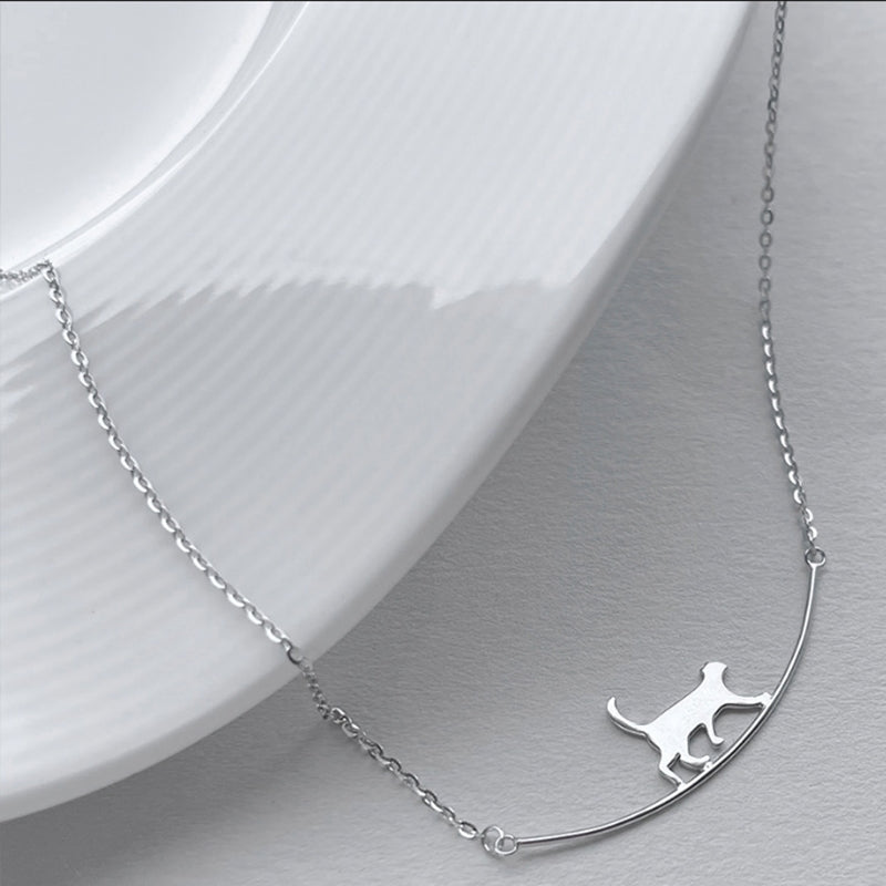 Collana Pendente Cat Curve Essenza | Finitura Argento