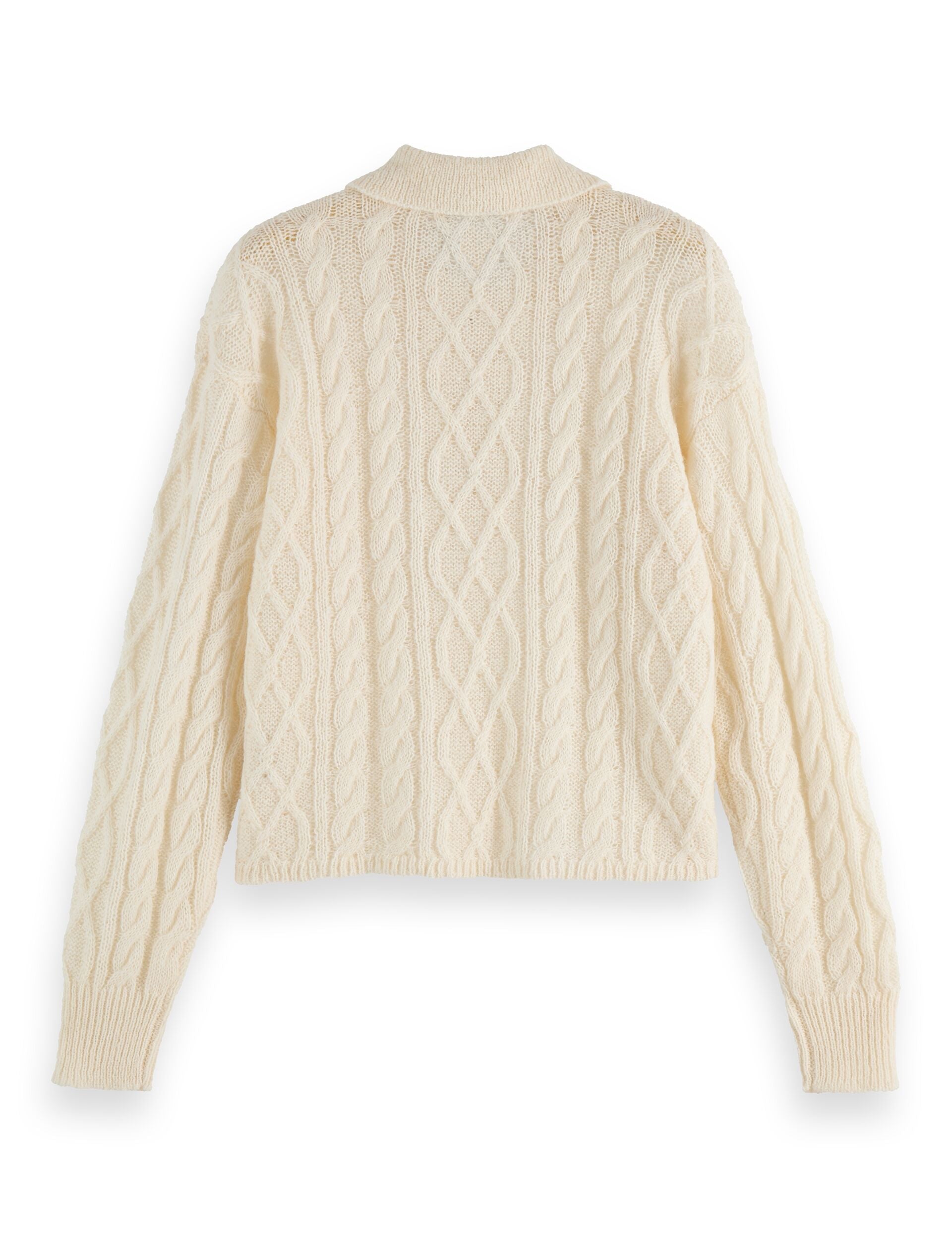 Maglione Maestria in Maglia Cablaggio | Mohair e Lana | Collo Polo