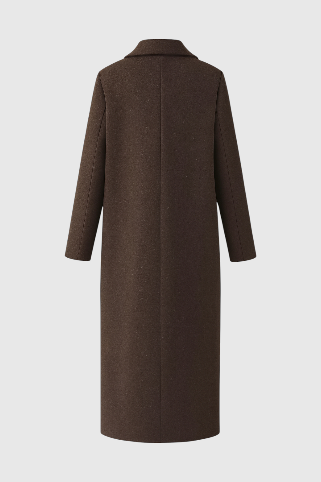 Cappotto Lungo Effetto Lana | Bottoni Singoli, Tasche a Falda, Ventilazione Posteriore