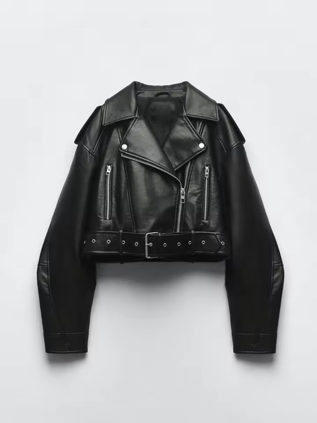 Giacca Biker in Pelle Ecologica | Cropped Fit