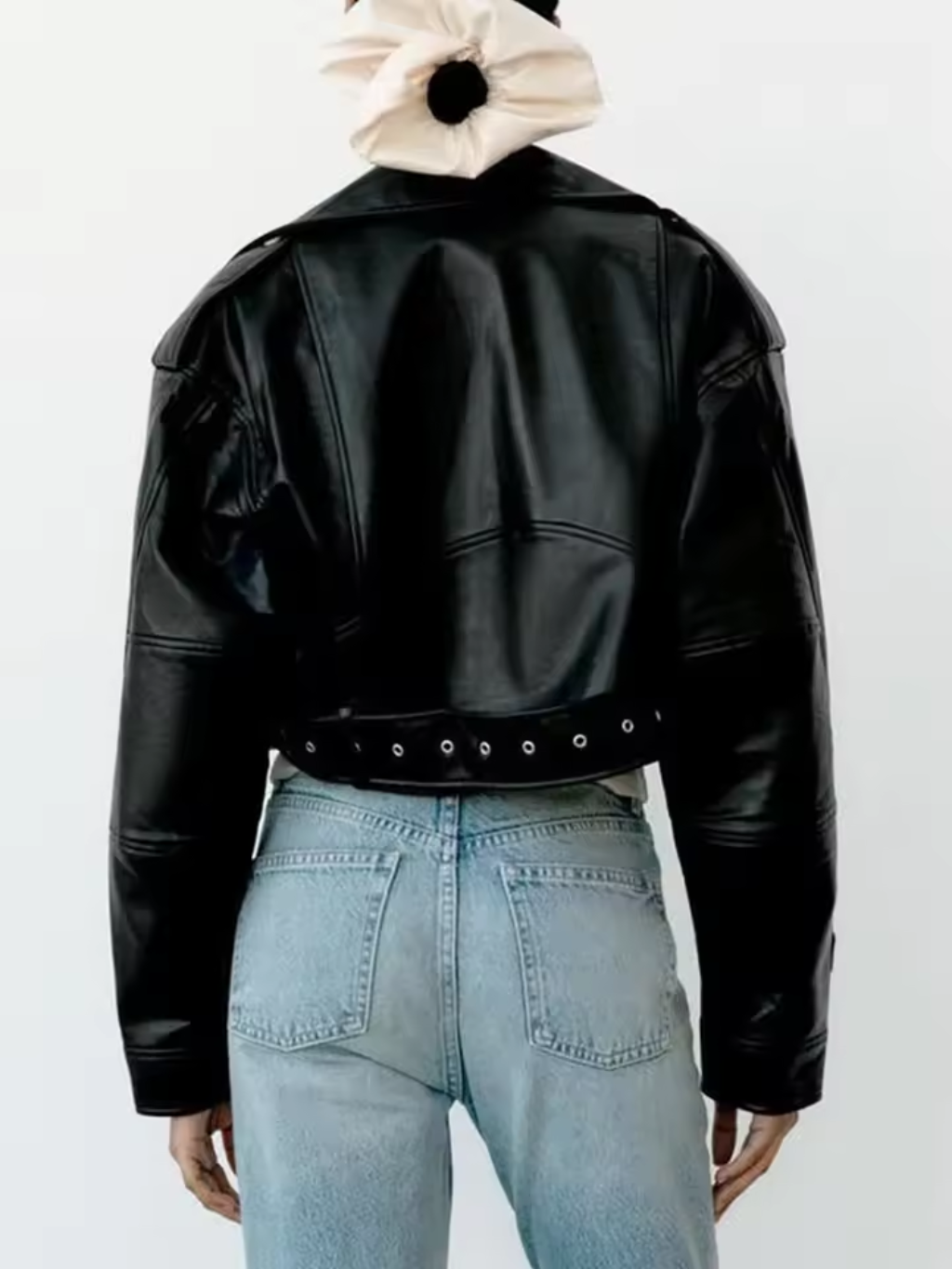 Giacca Biker in Pelle Ecologica | Cropped Fit
