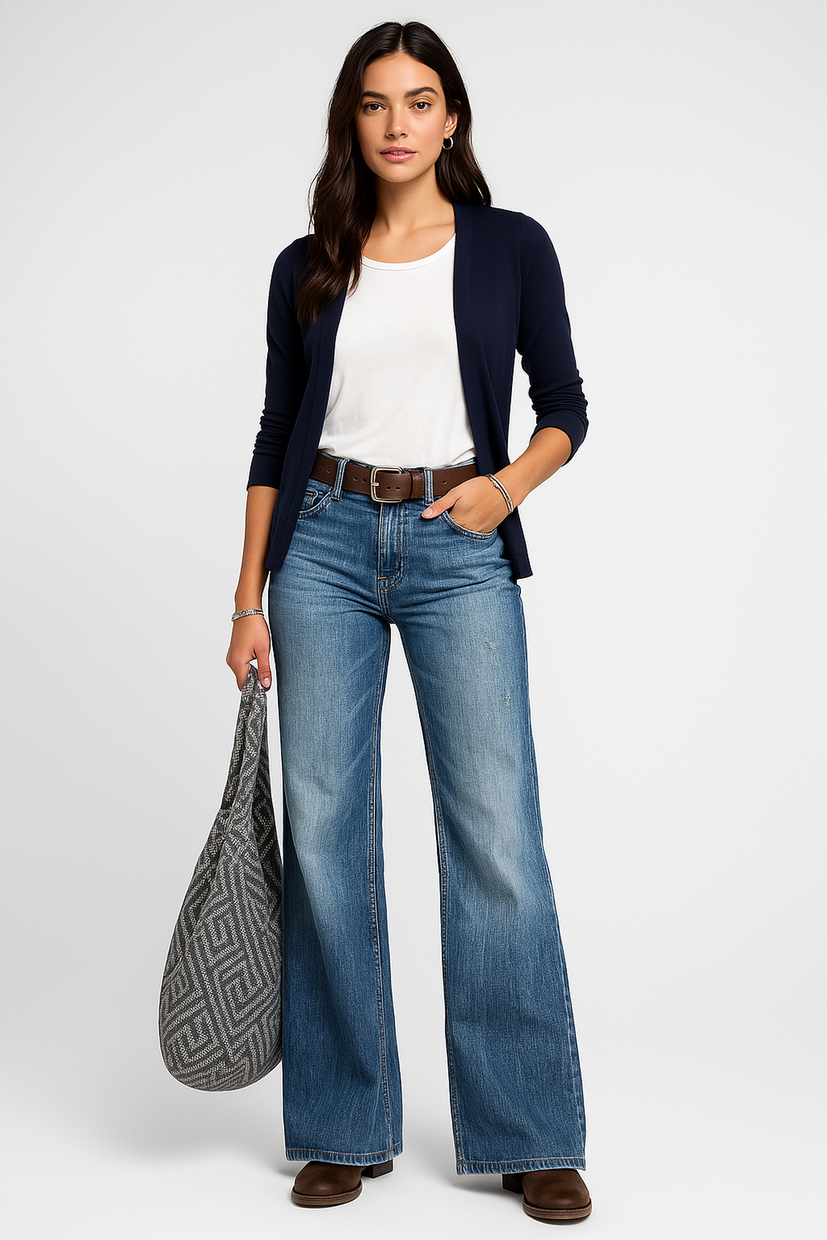 Jeans Denim Alta Vita Gamba Larga | Fit Regolare