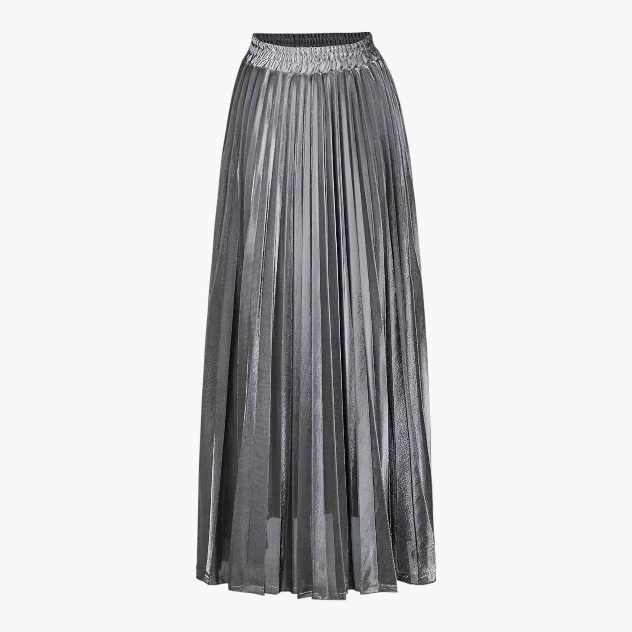 Gonna Maxi Plissettata | Vita Alta con Vestibilità Elastica