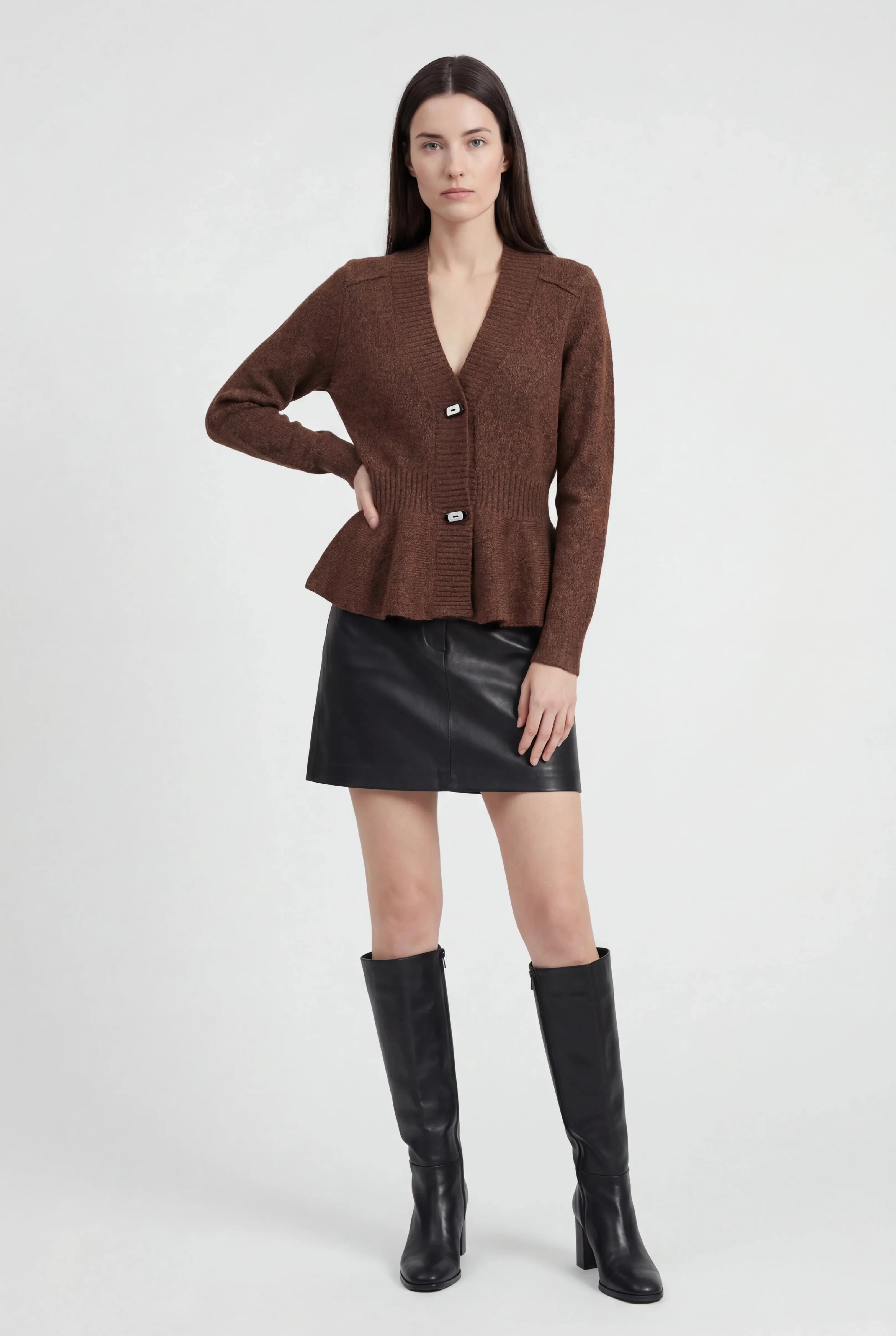 Cardigan Collo Sciarpa | Peplum | Vestibilità Regolare