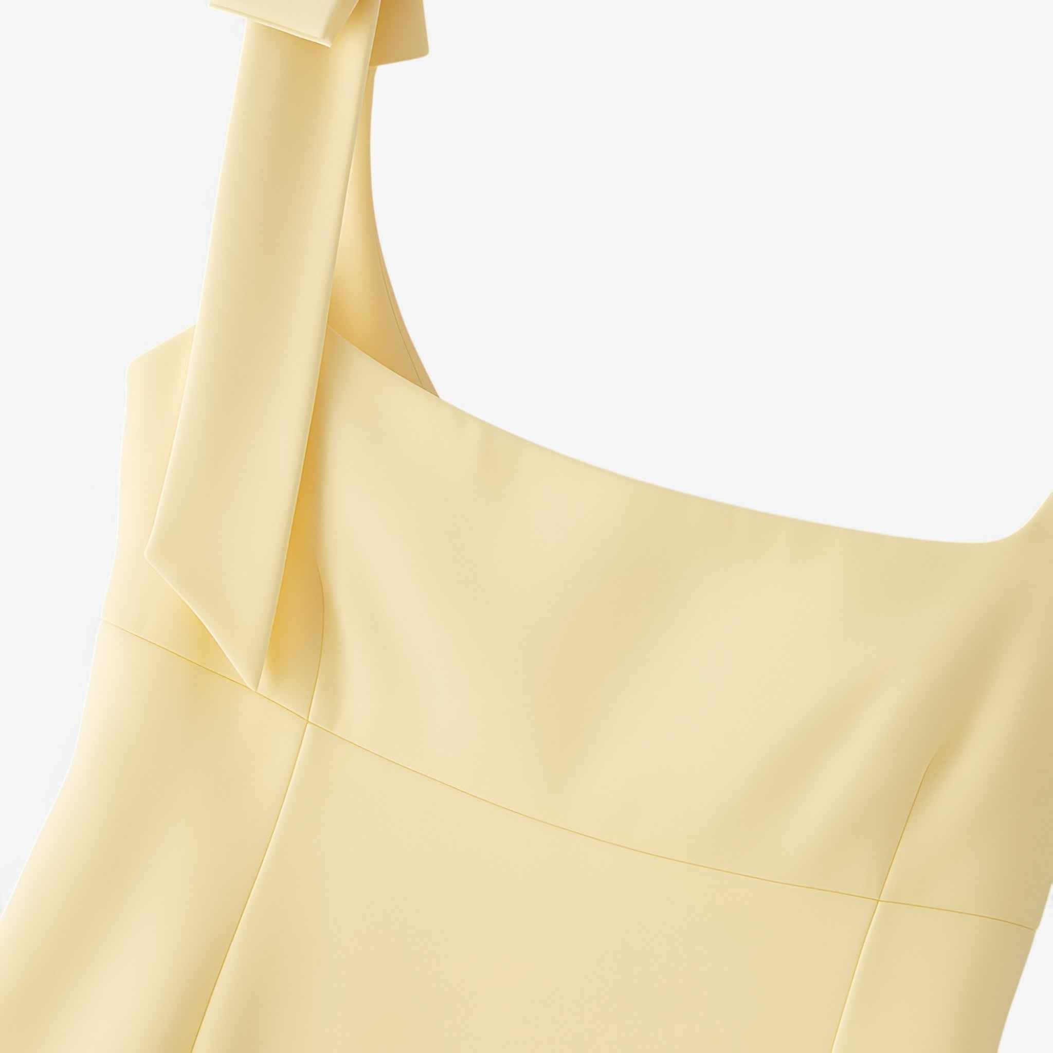 Top Cami Strutturato Essenza | Scollo Quadrato Dettaglio Fiocco Slim Fit