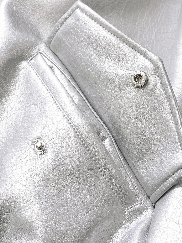 Giacca in Pelle Sintetica con Zip | Fit Comodo Corta