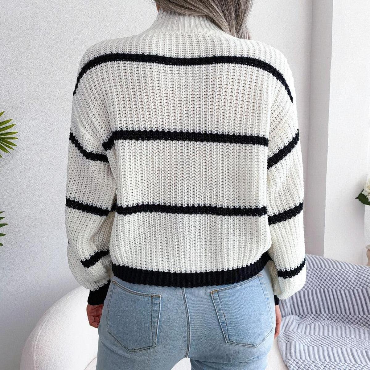 Maglione Striato | Collo Alto | Fit Comodo